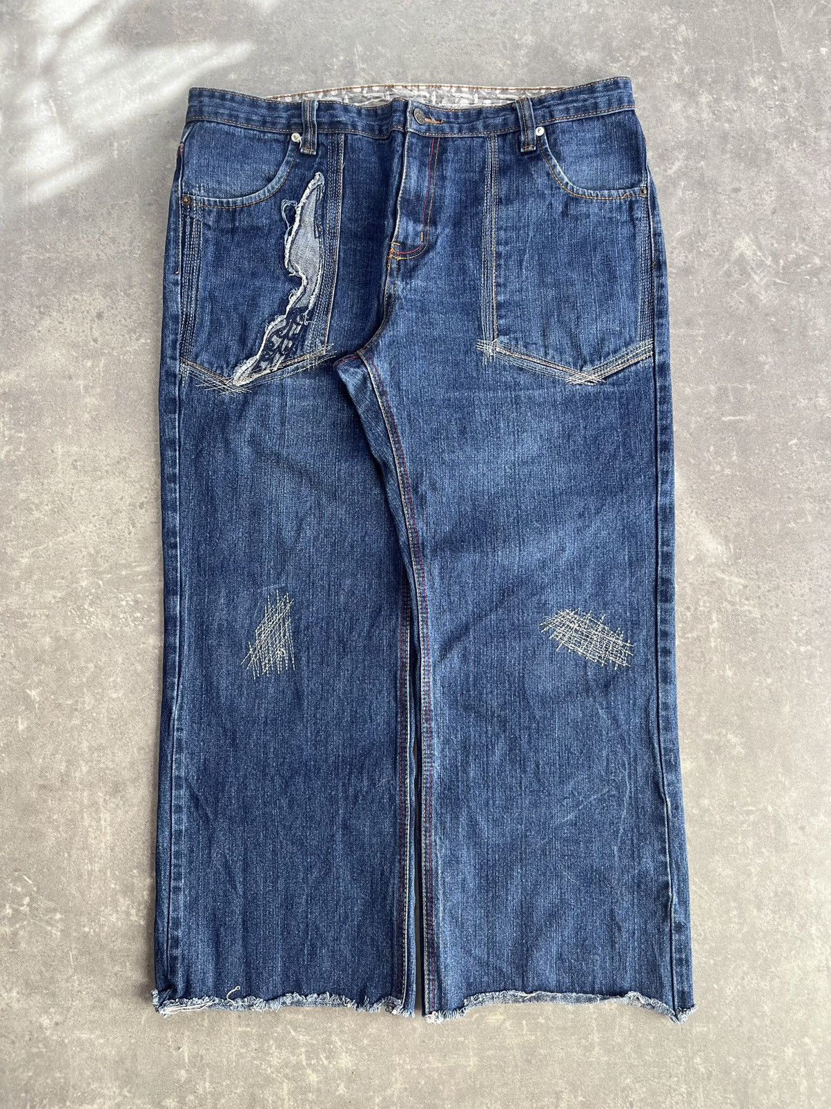 Artful Dodger 00s Artful Dodger Rare Skulls Baggy Denim Jeans 40 XXL Size US 40 / EU 56 - 2 Thumbnail
