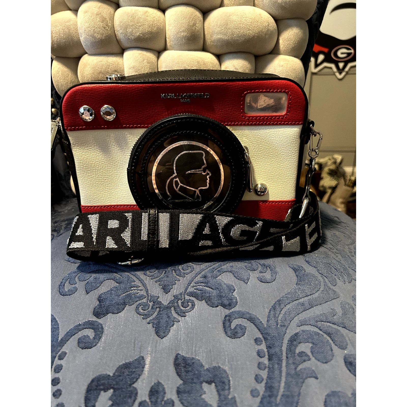Karl Lagerfeld Karl Lagerfeld Paris Ikons Camera Crossbody Red White Black Size ONE SIZE - 9 Thumbnail