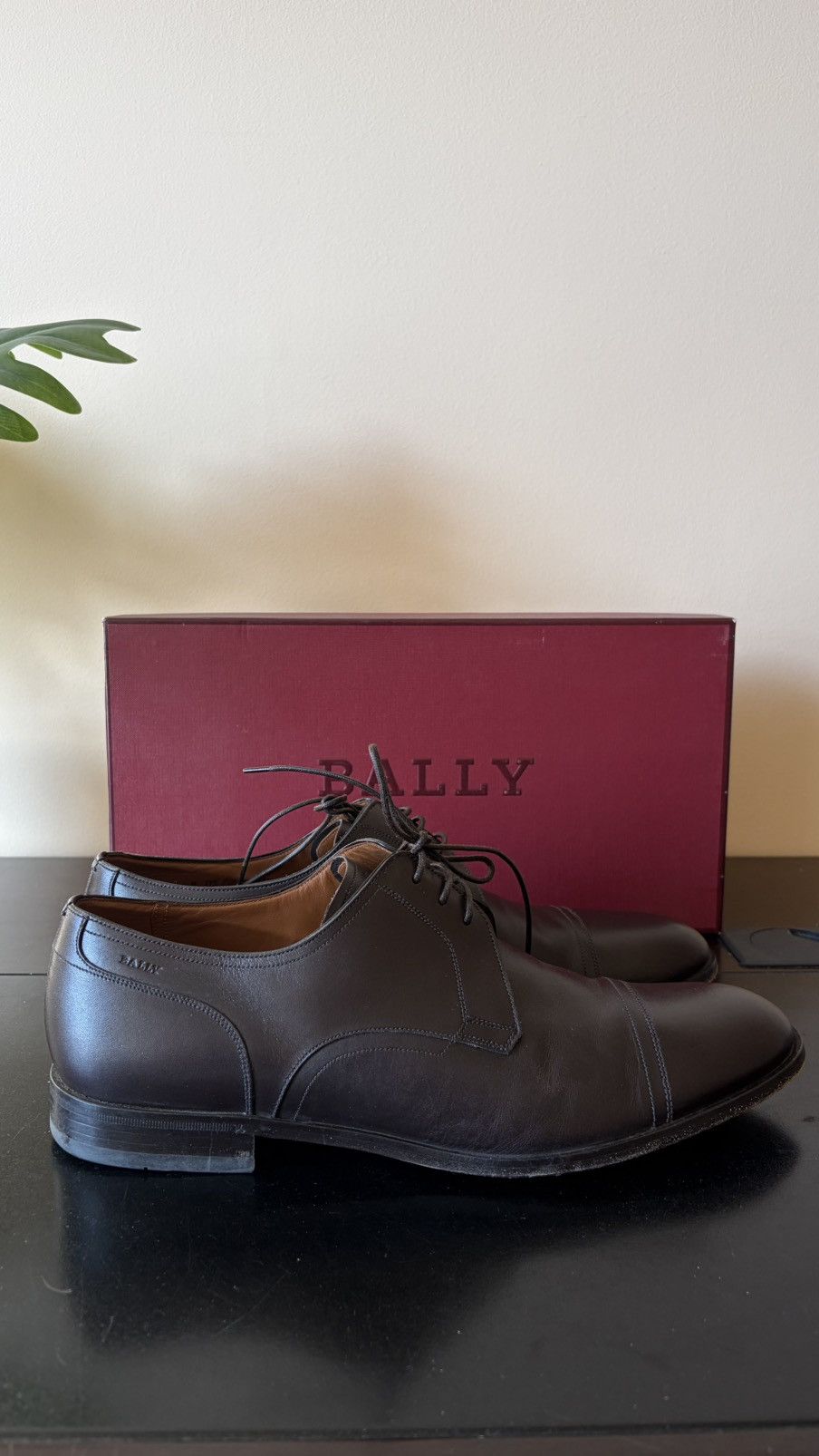 Bally Bally Dark Brown Leather Cap-Toe Oxford Dress Shoes Size US 9 / EU 42 - 3 Thumbnail