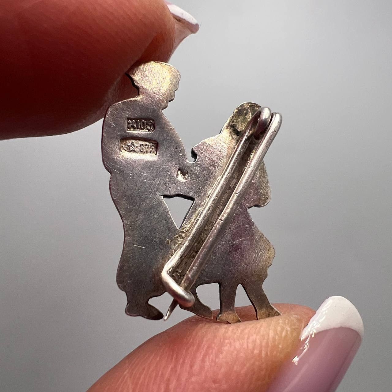 Vintage 1968 Vintage Ukrainian 875 Silver Brooch Hopak Dance Follk Size ONE SIZE - 4 Thumbnail