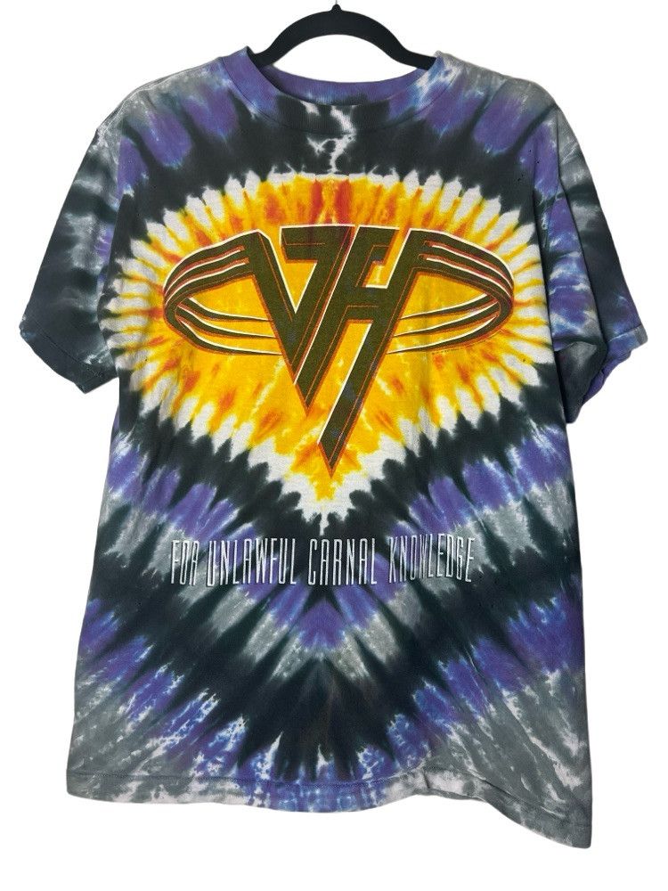 Vintage Vintage 1991 Tie Dye Van Halen Double Sided Graphic T-Shirt Size US L / EU 52-54 / 3 - 1 Thumbnail
