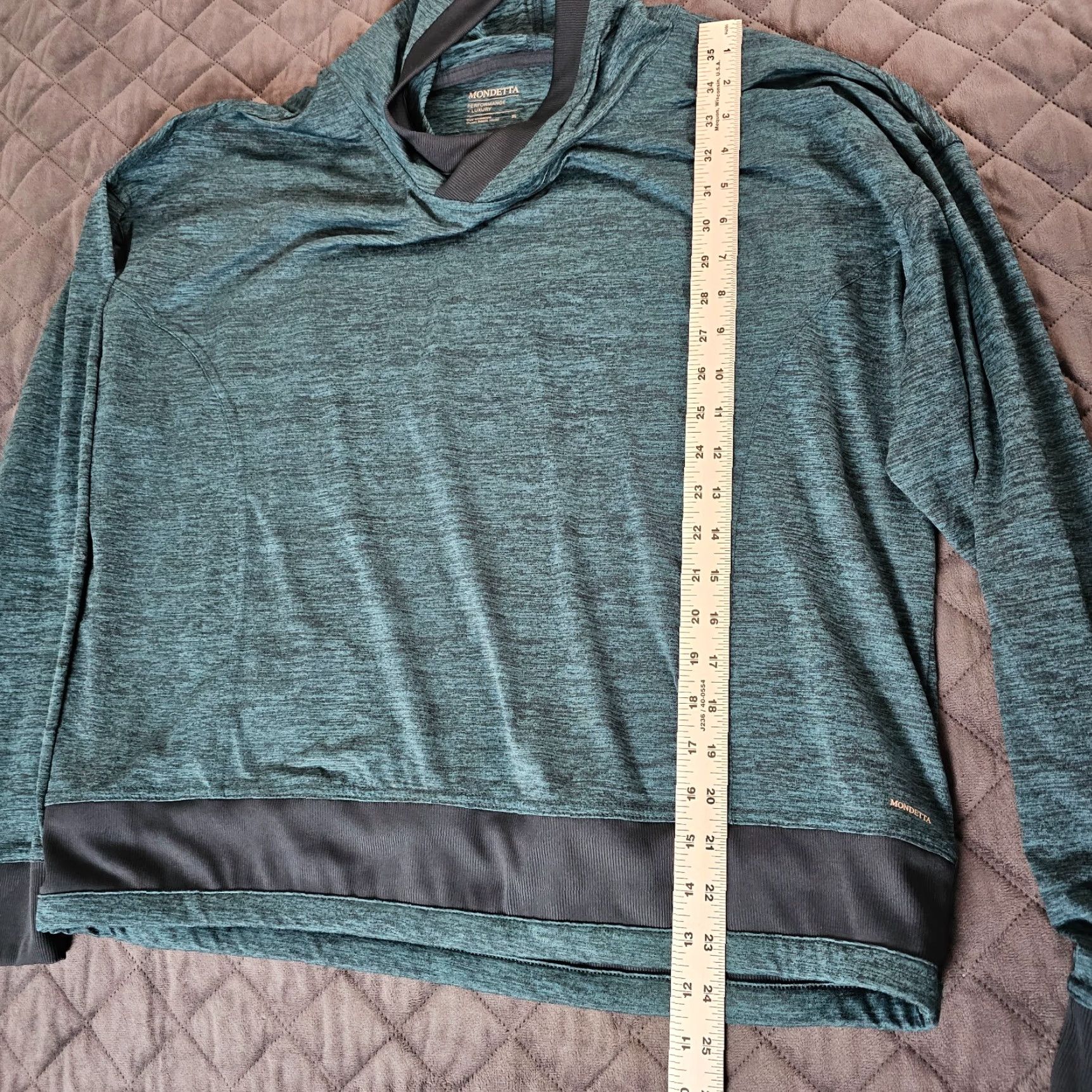 Vintage Mondetta Hoodie Adult XL Green Black Heather Performance Luxury Women's Size XL / US 12-14 / IT 48-50 - 4 Thumbnail
