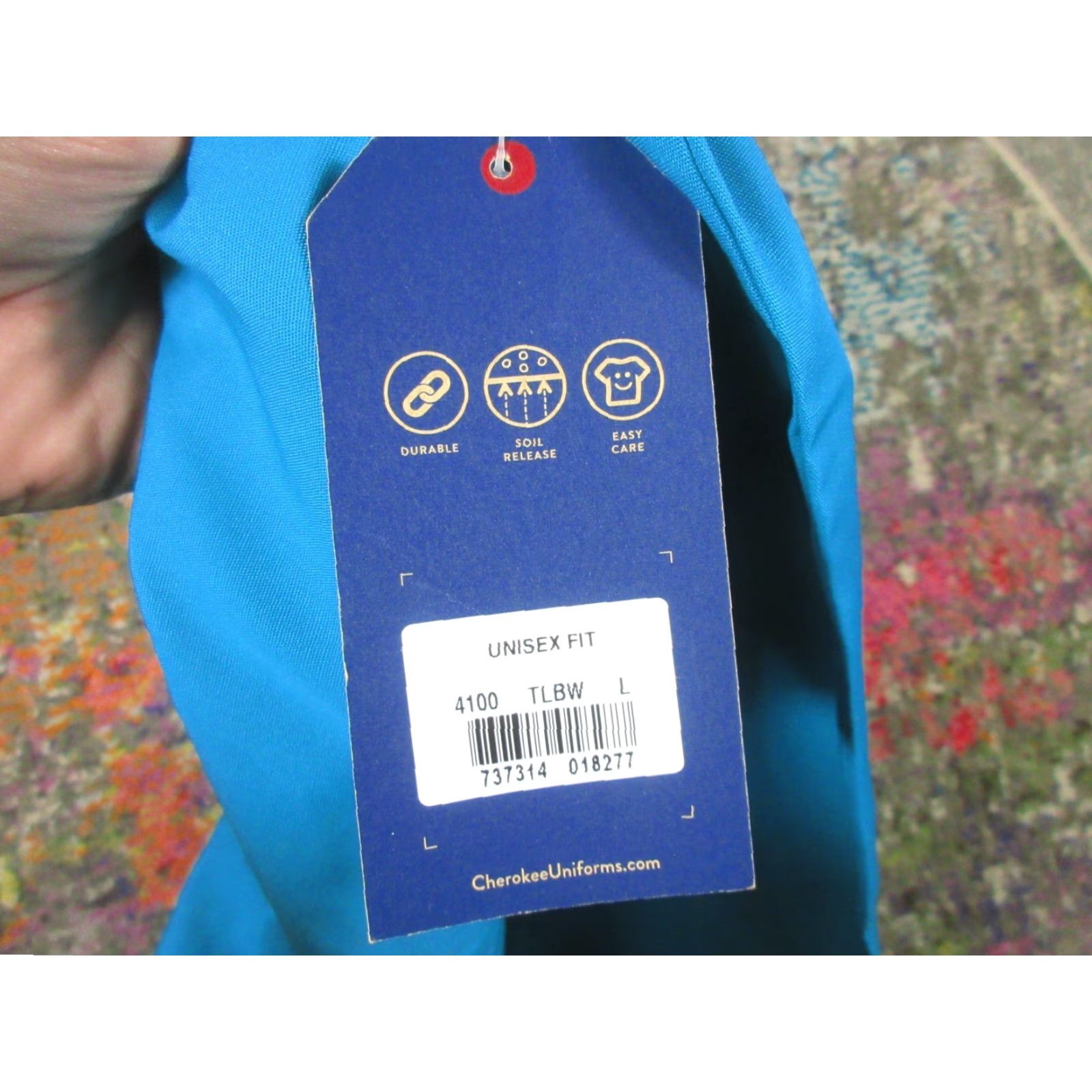 Cherokee VINTAGE Cherokee Workwear Scrub Pants Unisex NEW Adult L Teal Blue Solid Cotton Blend Mens Womens Size US 33 - 6 Thumbnail