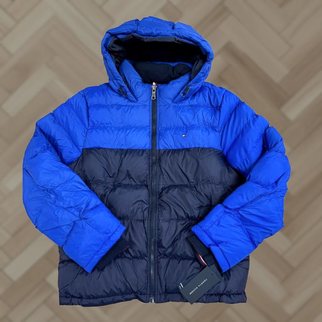 Tommy Hilfiger Tommy Hilfiger Men's Puffer Jacket Blue Logo Wind & Water Resistant Coat Large Jacket Size US L / EU 52-54 / 3 - 1 Thumbnail