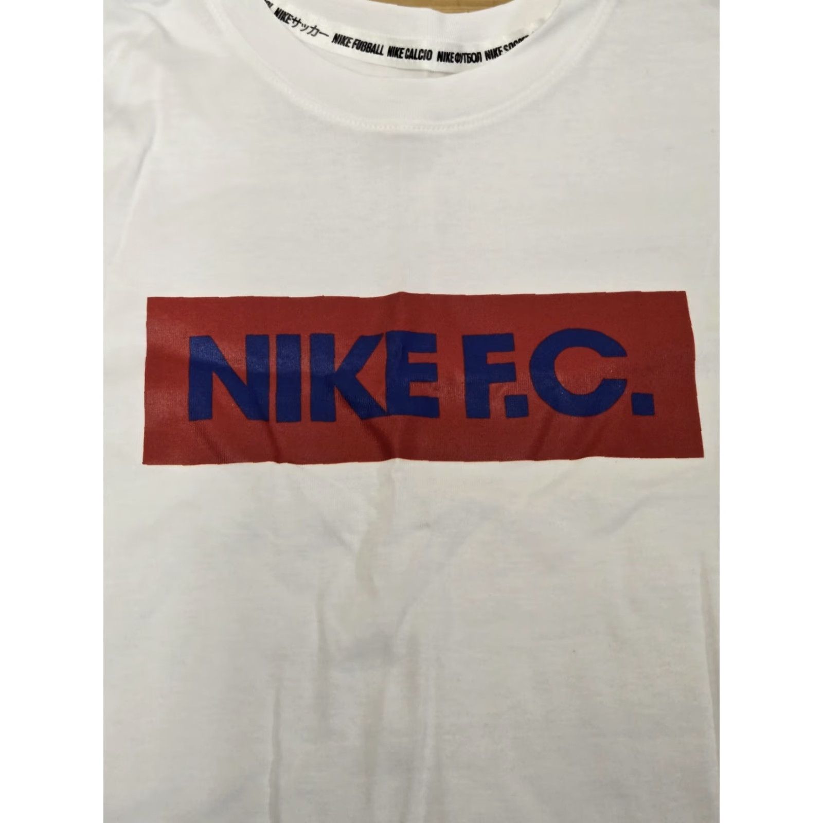 Nike Nike FC Soccer T-Shirt Men's M White Cotton Regular Short Sleeve Crew Neck Pullover Basic Sports Size US M / EU 48-50 / 2 - 2 Thumbnail