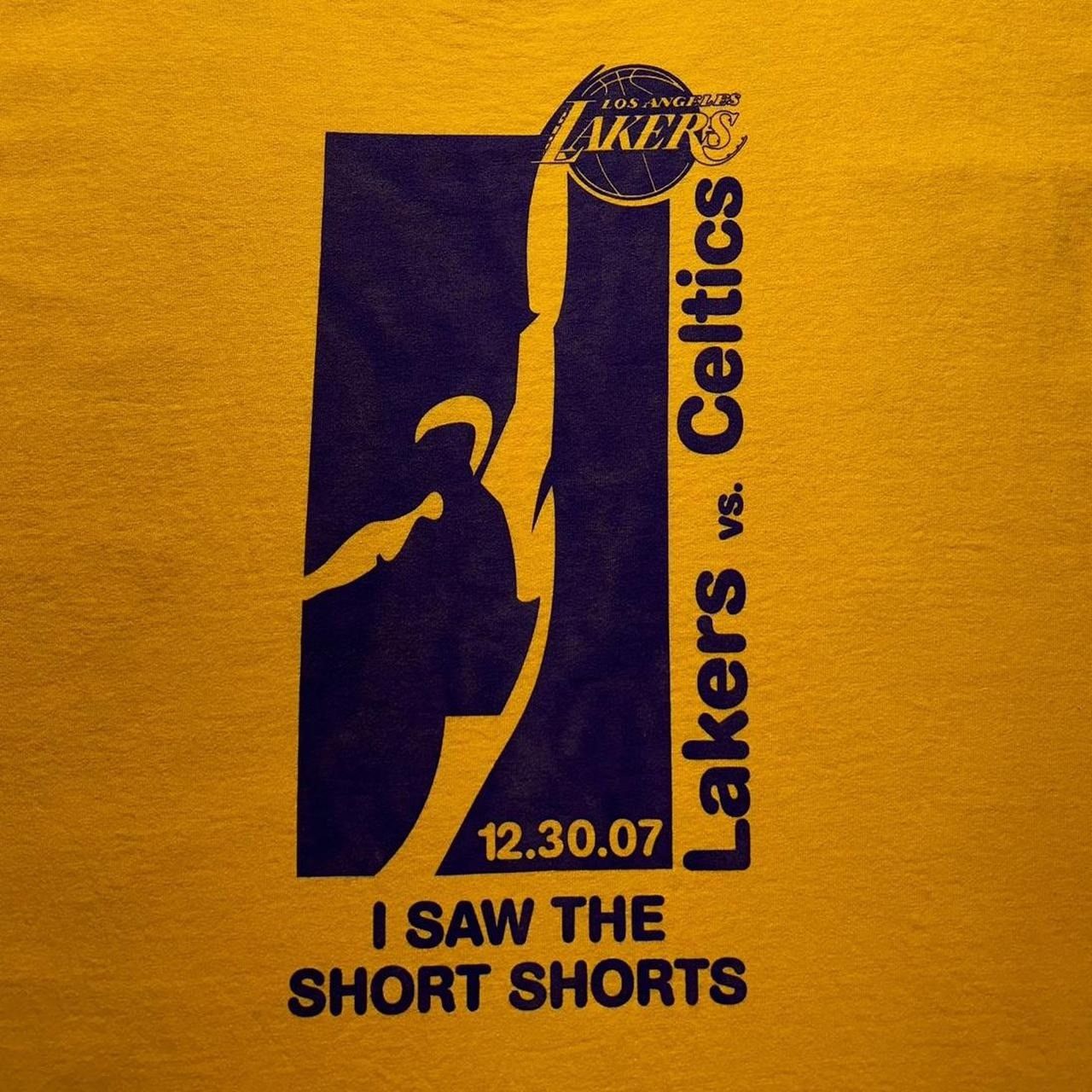 NBA × Vintage Y2K Los Angeles Lakers 2007 Celtics Short Shorts T-Shirt Size US XL / EU 56 / 4 - 3 Thumbnail