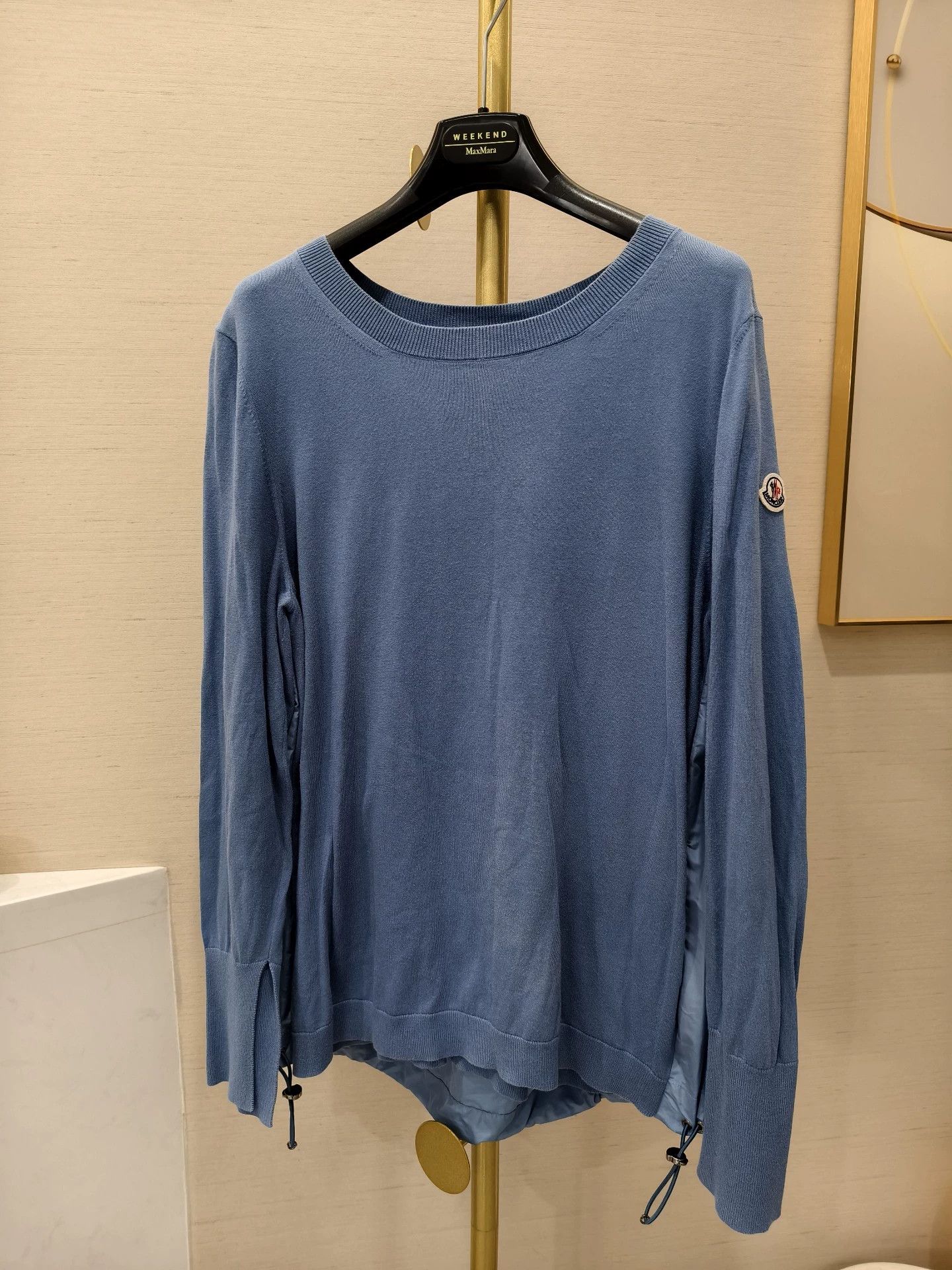Moncler Moncler Knit Paneled Sweater Muted Blue L fits M/L Size US L / EU 52-54 / 3 - 1 Thumbnail