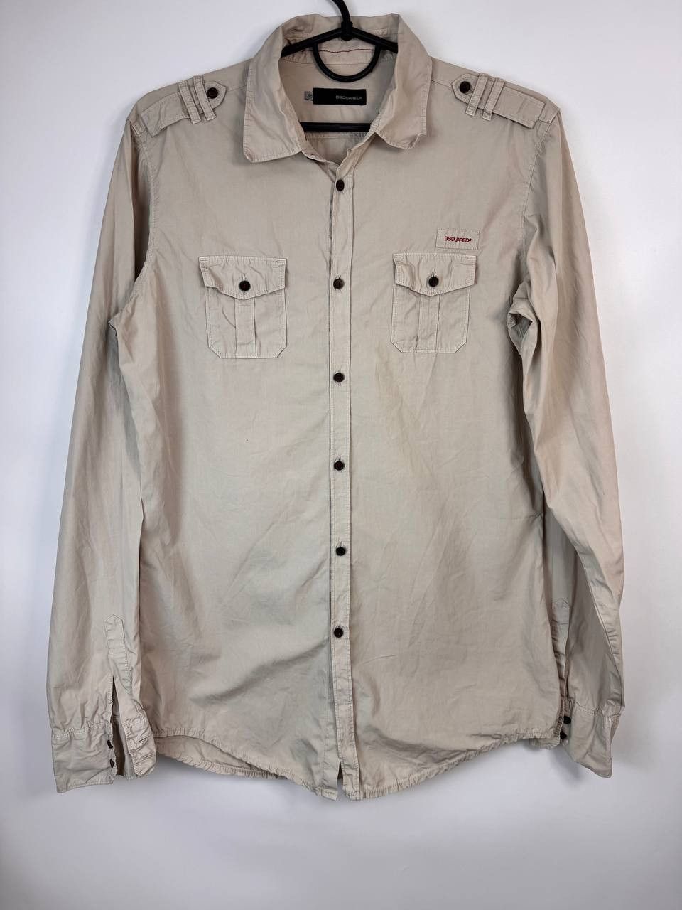 Dsquared2 DSQUARED2 Beige Military Style Button Up Shirt Size 50 Size US M / EU 48-50 / 2 - 1 Thumbnail
