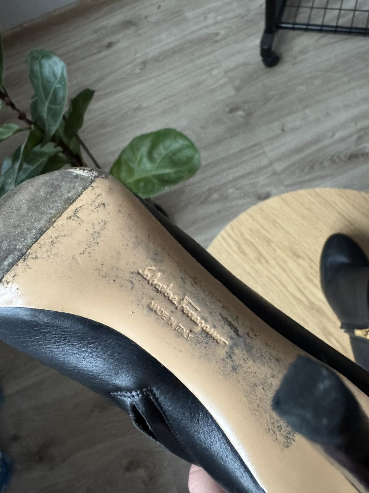 Salvatore Ferragamo Black Leather Ankle Boots Heels