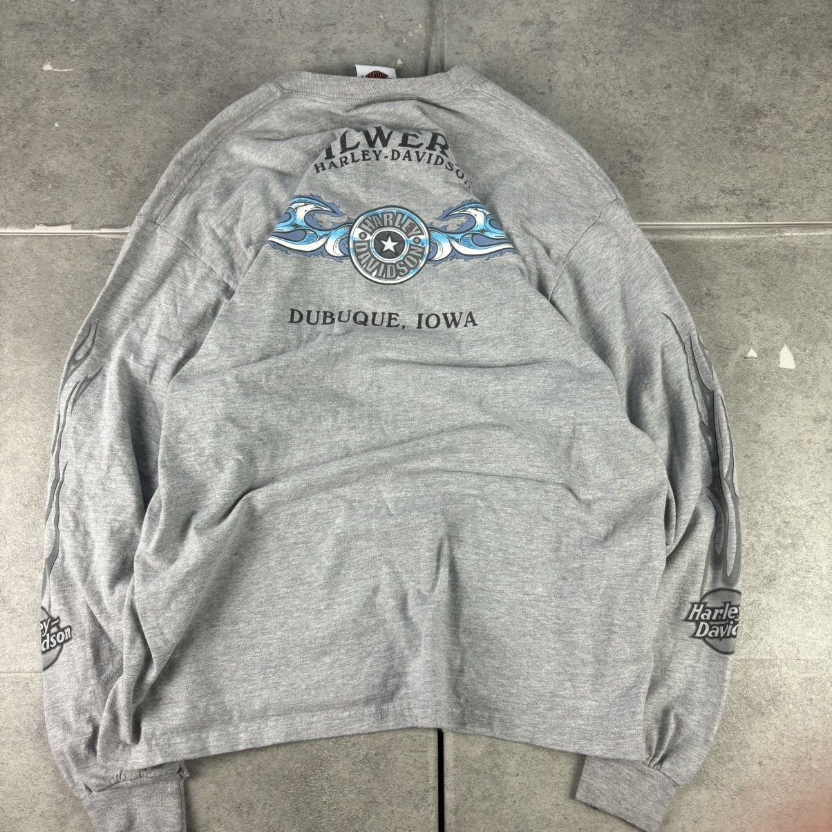 Harley Davidson Y2k gray flame sleeve harley davidson long sleeve tshirt Size US L / EU 52-54 / 3 - 2 Thumbnail