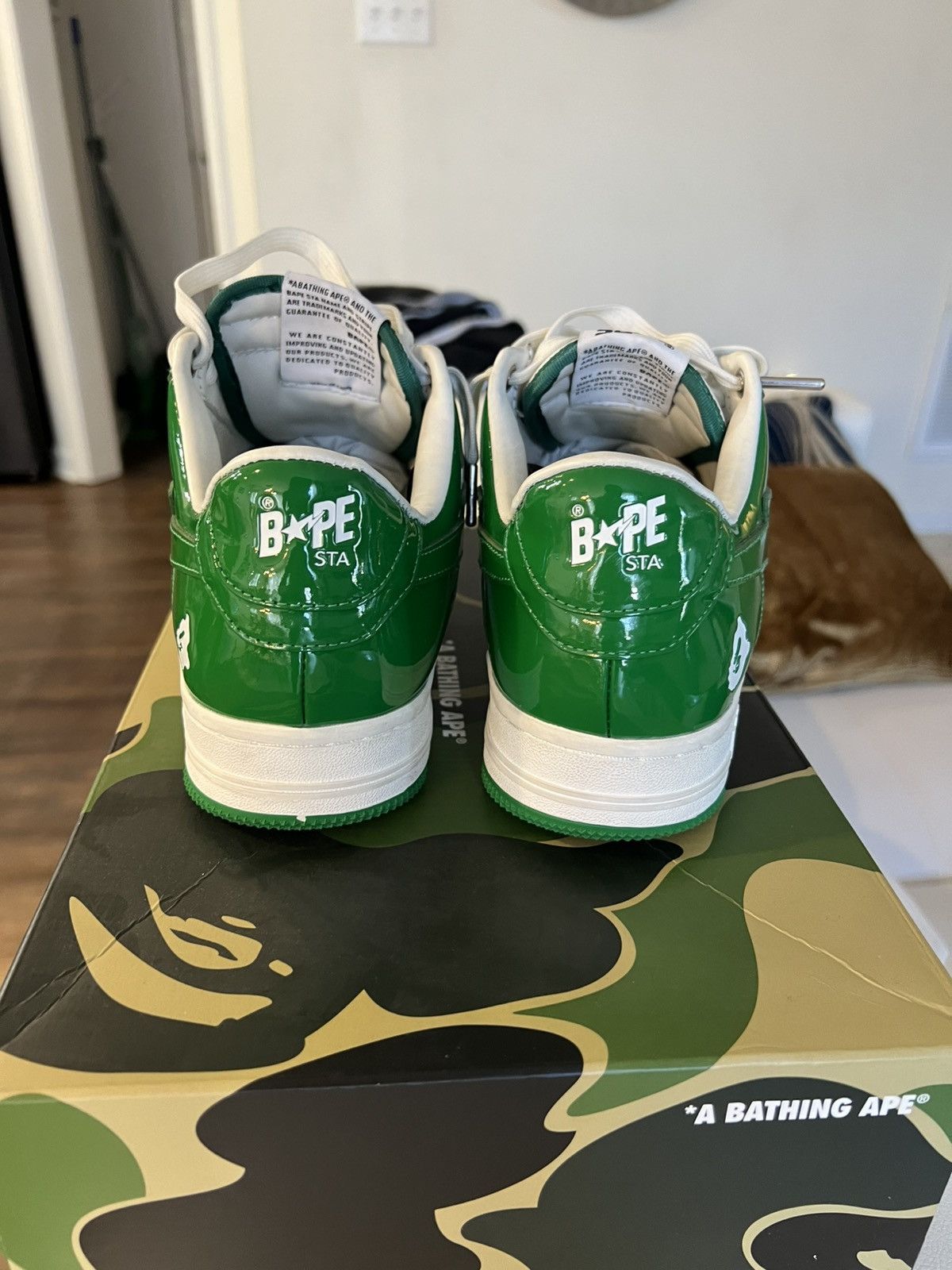Bape Bapesta patent leather green Size US 9.5 / EU 42-43 - 5 Thumbnail