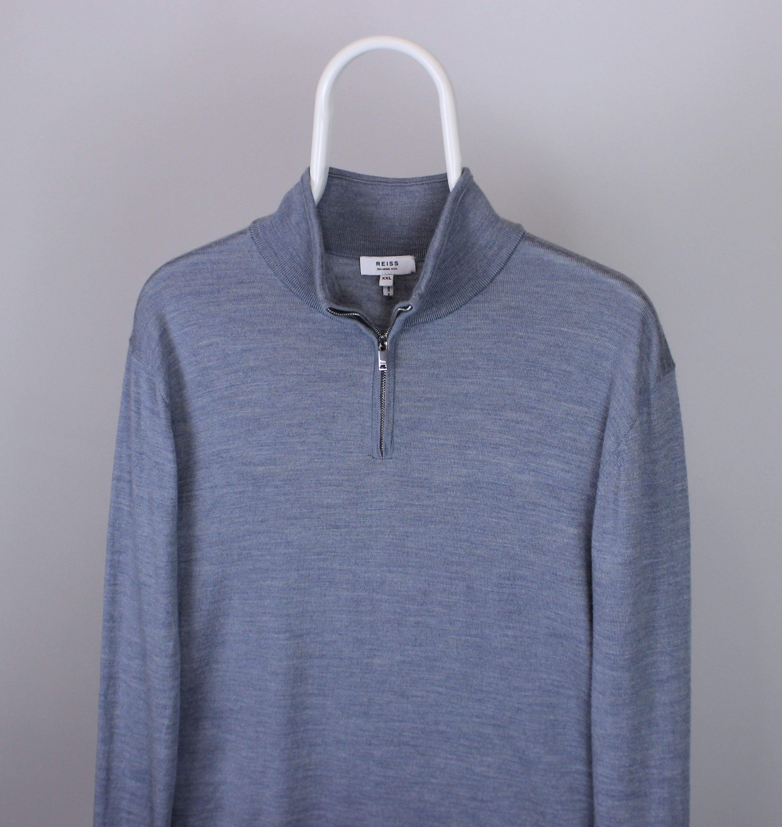 Reiss reiss sweater zip full blackhall merino wool XL XXL blue Size US XXL / EU 58 / 5 - 1 Thumbnail