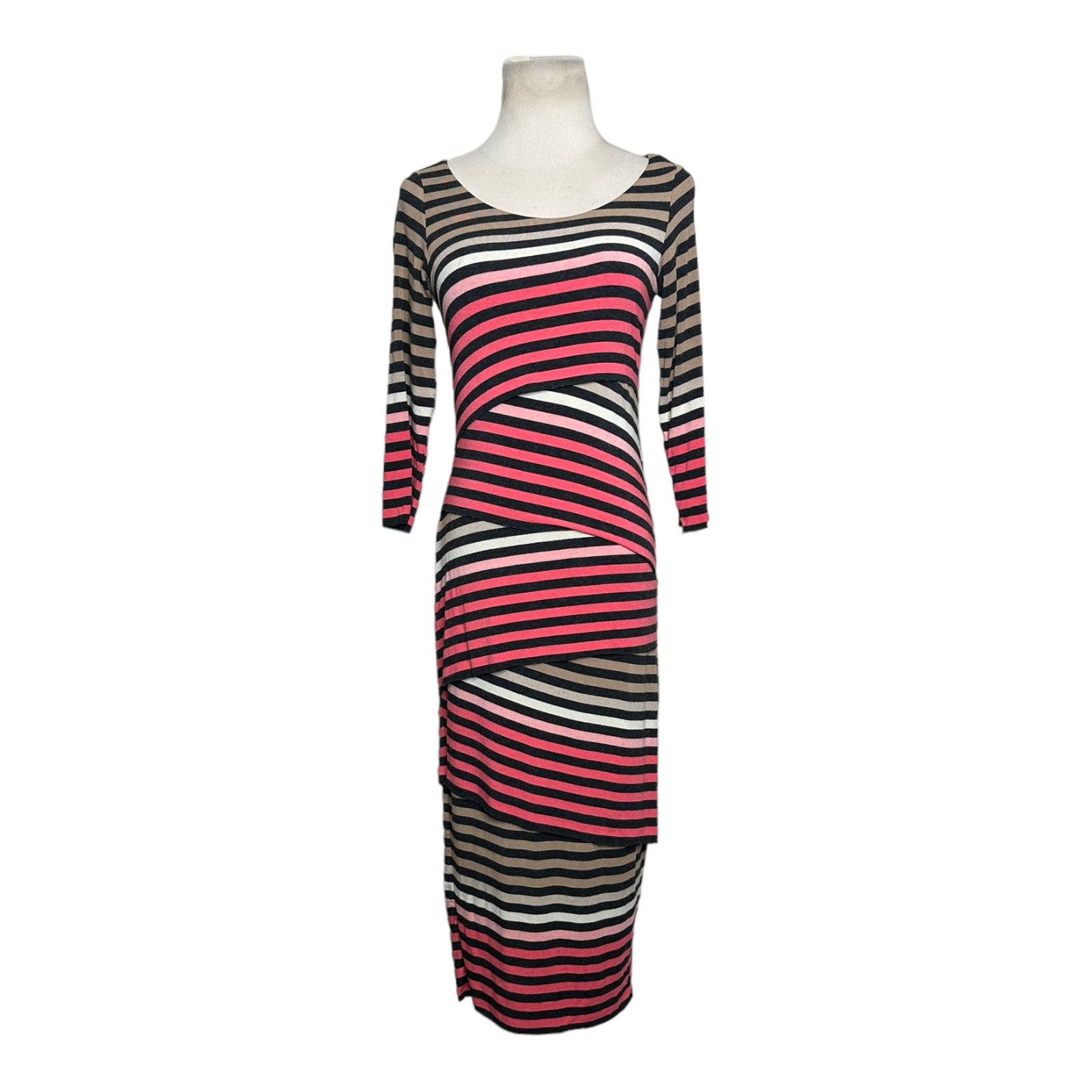 Bailey/44 Striped Knit Column Midi Dress Size S