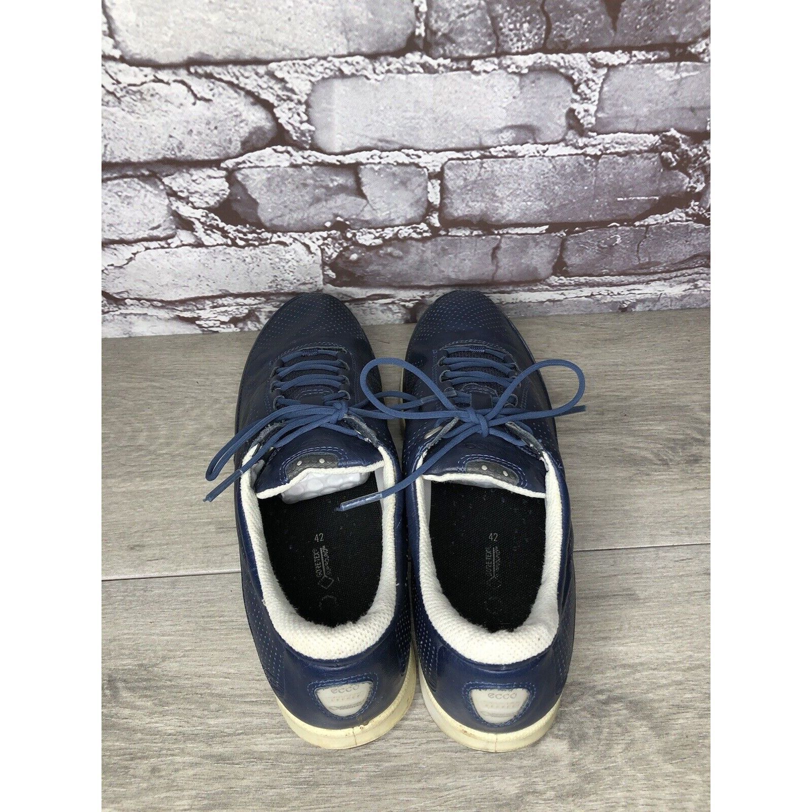 Ecco Ecco Blue Yak Leather Casual Comfort Lace Up Spikeless Golf Size US 11 / IT 41 - 5 Thumbnail