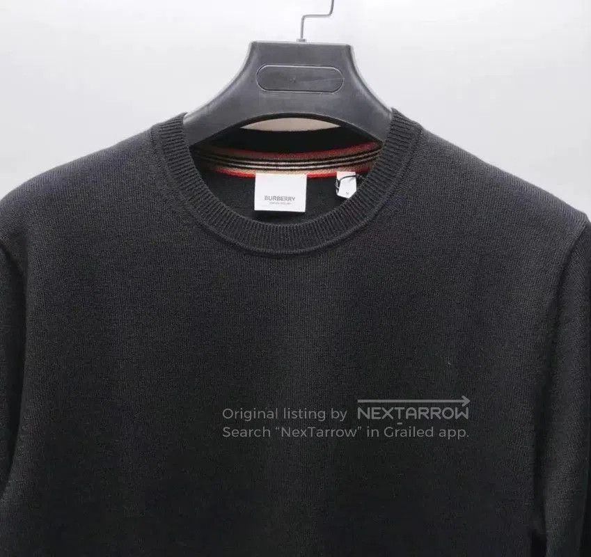 Burberry Burberry Men's Black Logo Knitted Sweater. Size US S / EU 44-46 / 1 - 3 Thumbnail