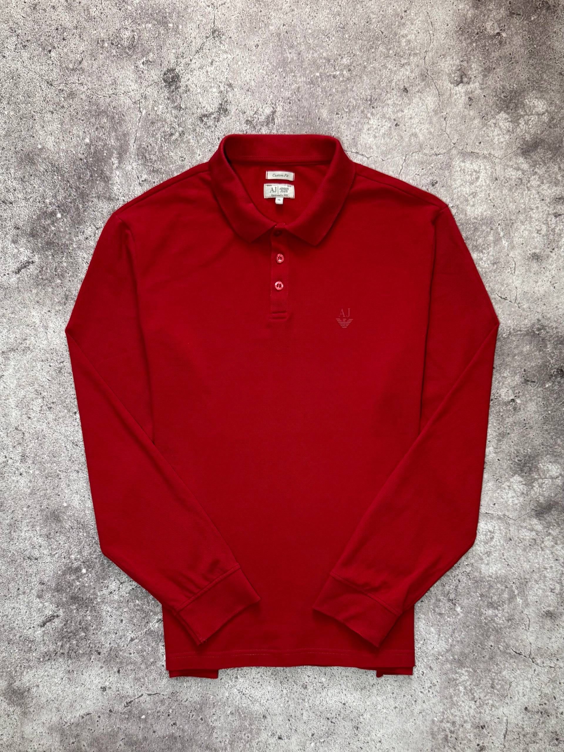 Armani Armani Jeans Vintage Red Long Sleeve T-shirt Cotton Size US XL / EU 56 / 4 - 1 Thumbnail