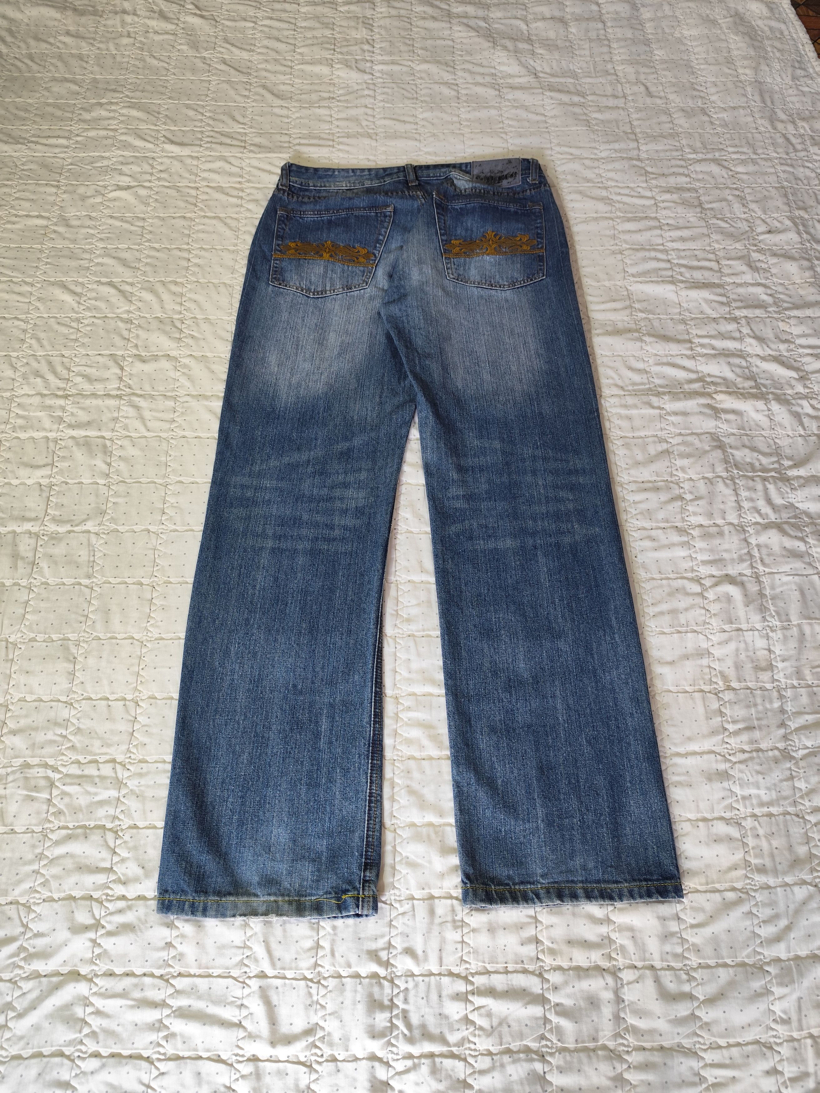 Japanese Brand Vintage Bodymaker Loose Washed Denim J018 Size 31" - 8 Thumbnail