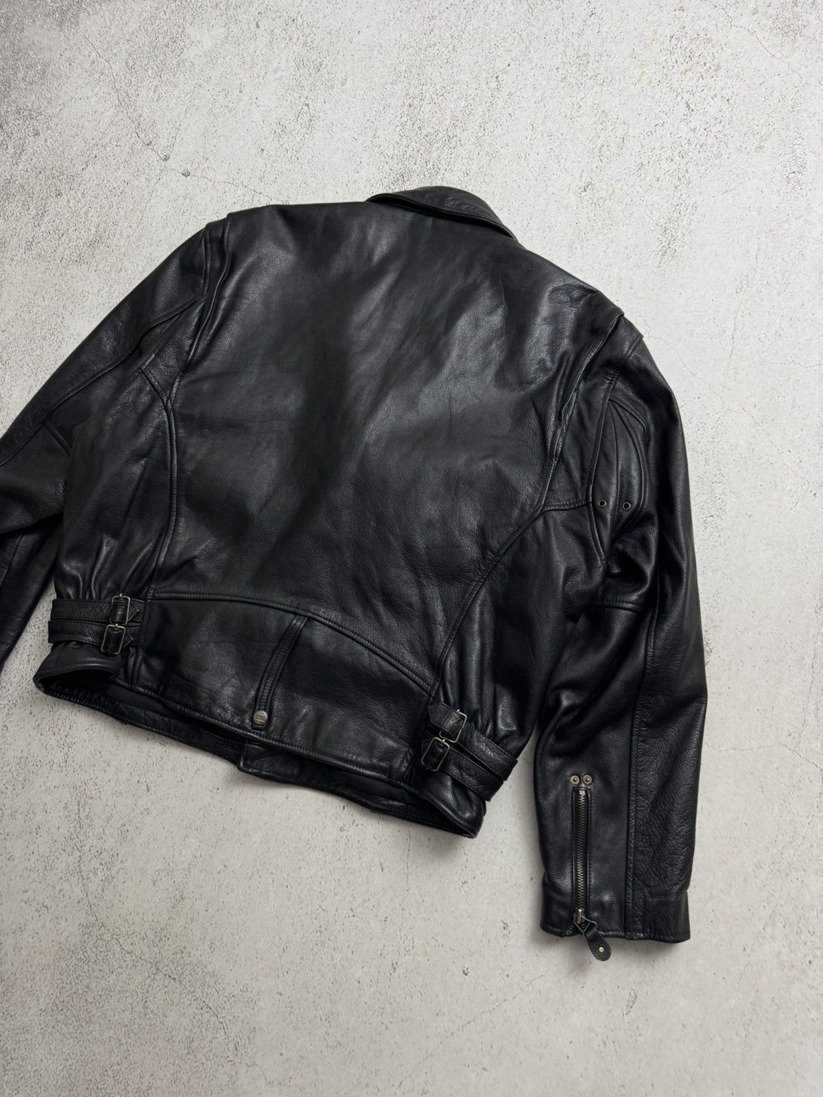 Genuine Leather Eagle Force Motorcycles Vintage Black Leather Jacket Size US L / EU 52-54 / 3 - 14 Thumbnail