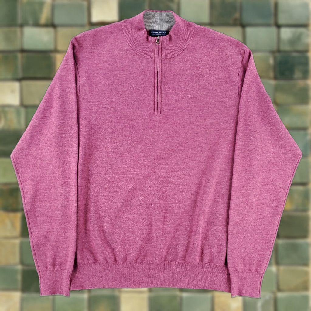 Peter Millar VINTAGE Peter Millar Crown Crafted Quarter Zip Cashmere Silk Blend Purple Mens L Size US L / EU 52-54 / 3 - 1 Thumbnail