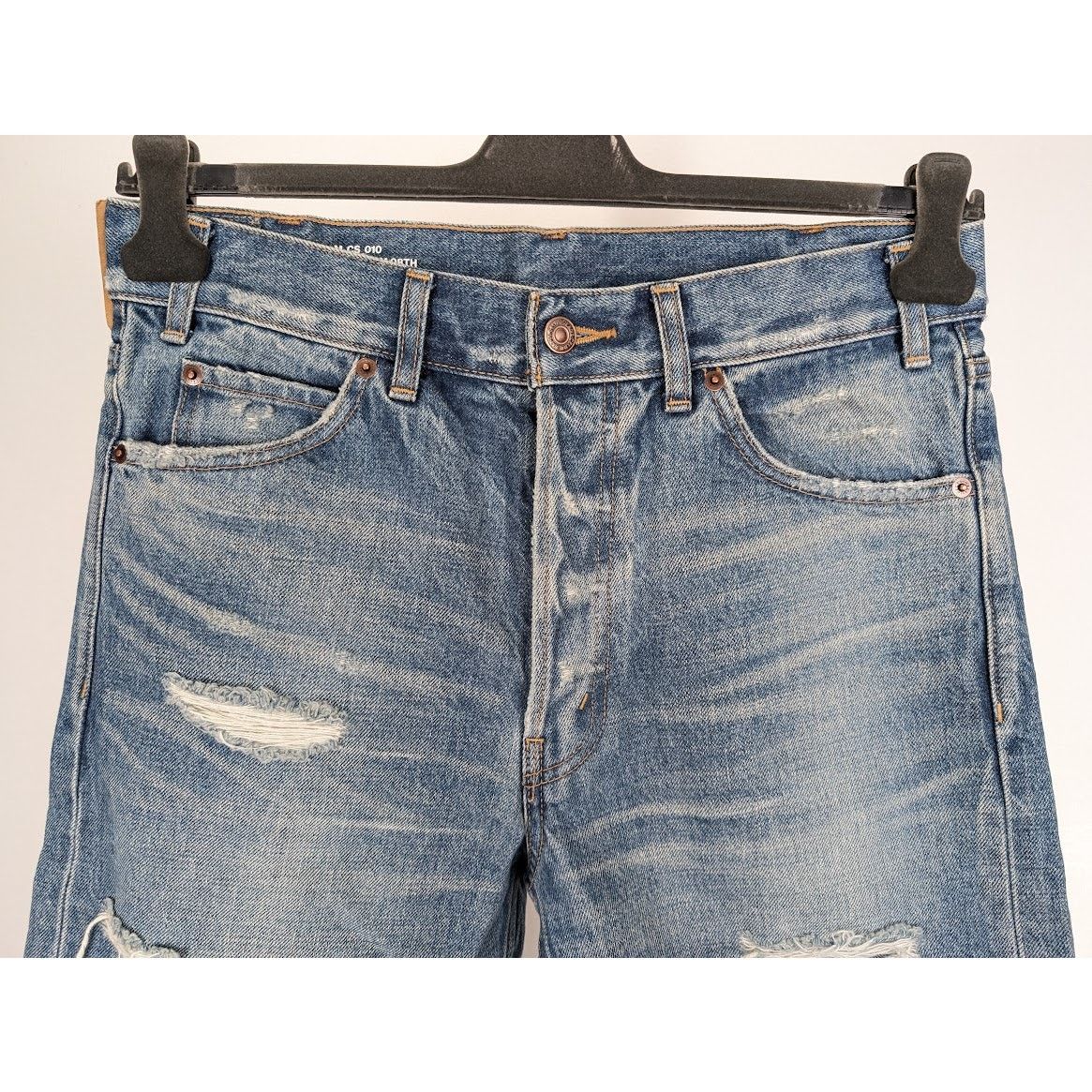 Celine o1rshd1 Denim Short Kurt Destroy in Rigid Indigo Size US 30 / EU 46 - 3 Thumbnail