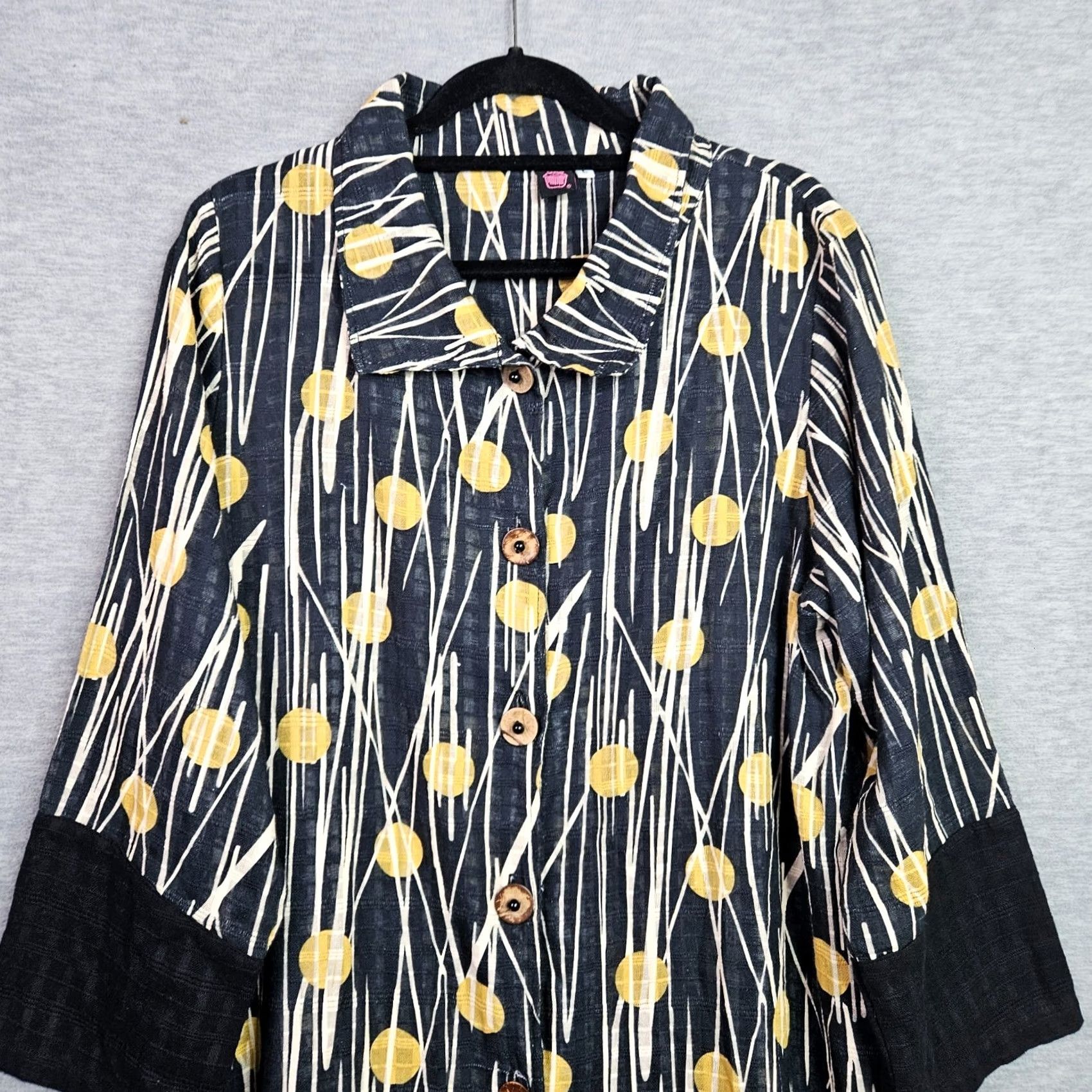 Vintage Cupcake Lagenlook Women's Abstract Printed Dress Sz L Size L / US 10 / IT 46 - 3 Thumbnail