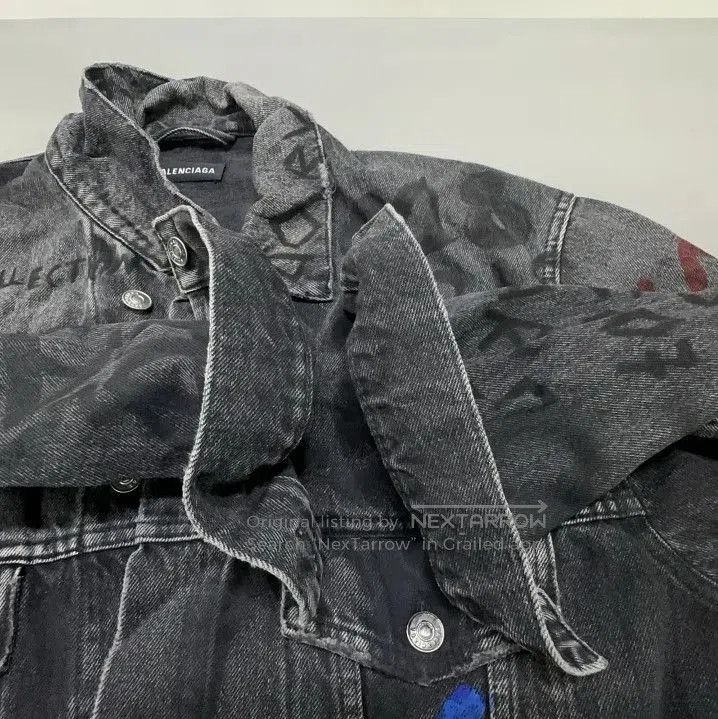 Balenciaga Balenciaga Black Graffiti Denim Jacket. Size US L / EU 52-54 / 3 - 6 Thumbnail