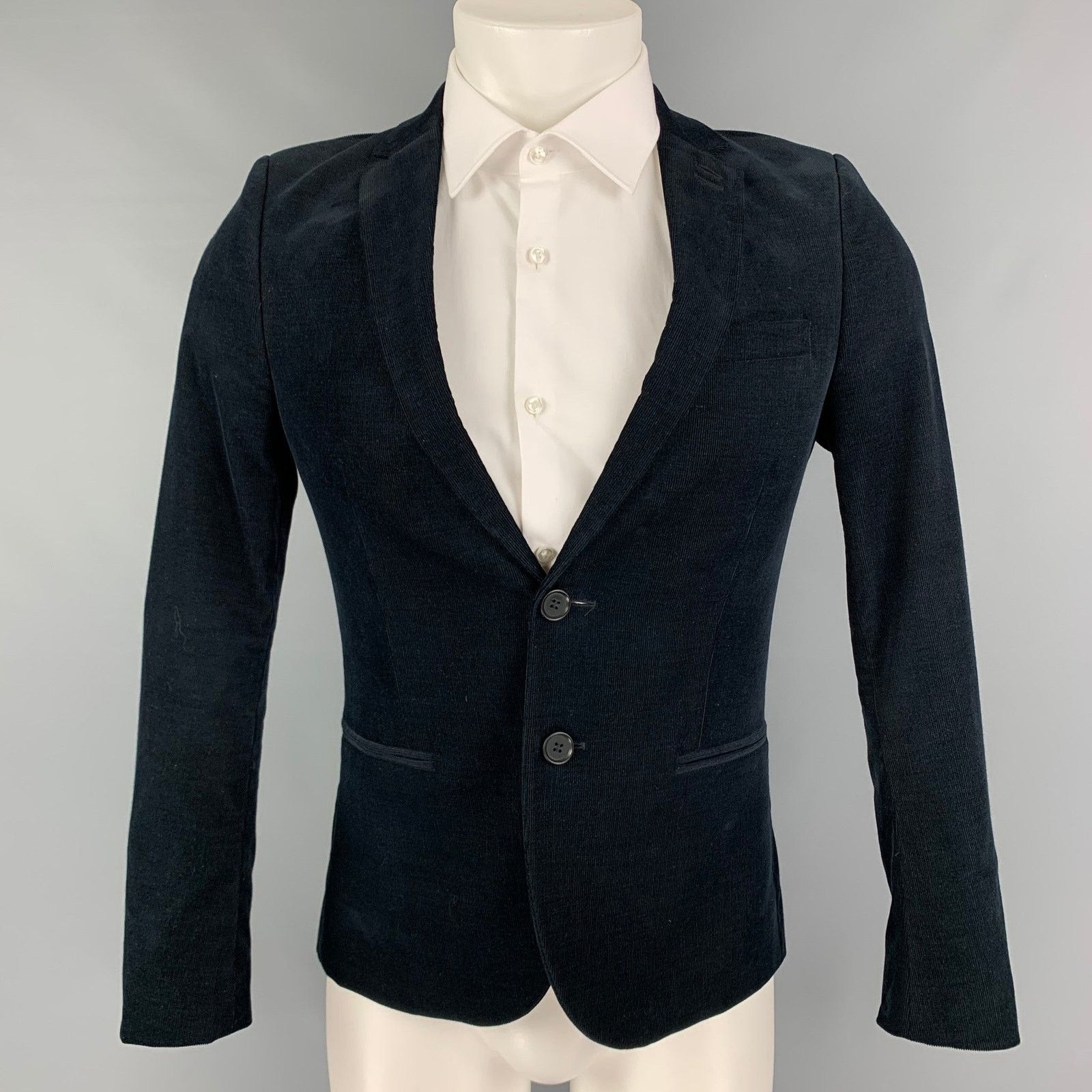 The Kooples THE KOOPLES Size 34 Navy Corduroy Cotton Sport Coat Size 34R - 1 Thumbnail