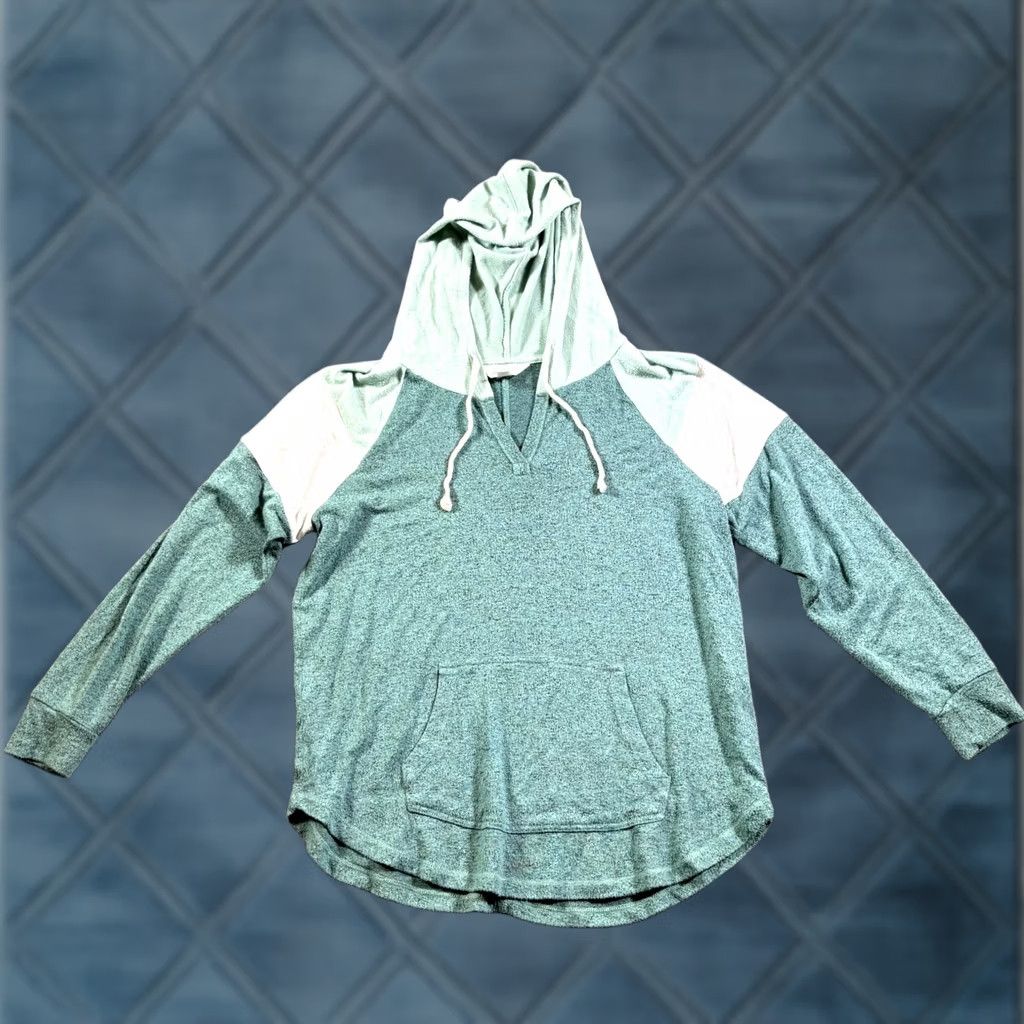Market Market & Spruce Hoodie Women's L Green Rayon Performance Sports Athletic Stretch Hoodie Size L / US 10 / IT 46 - 1 Thumbnail