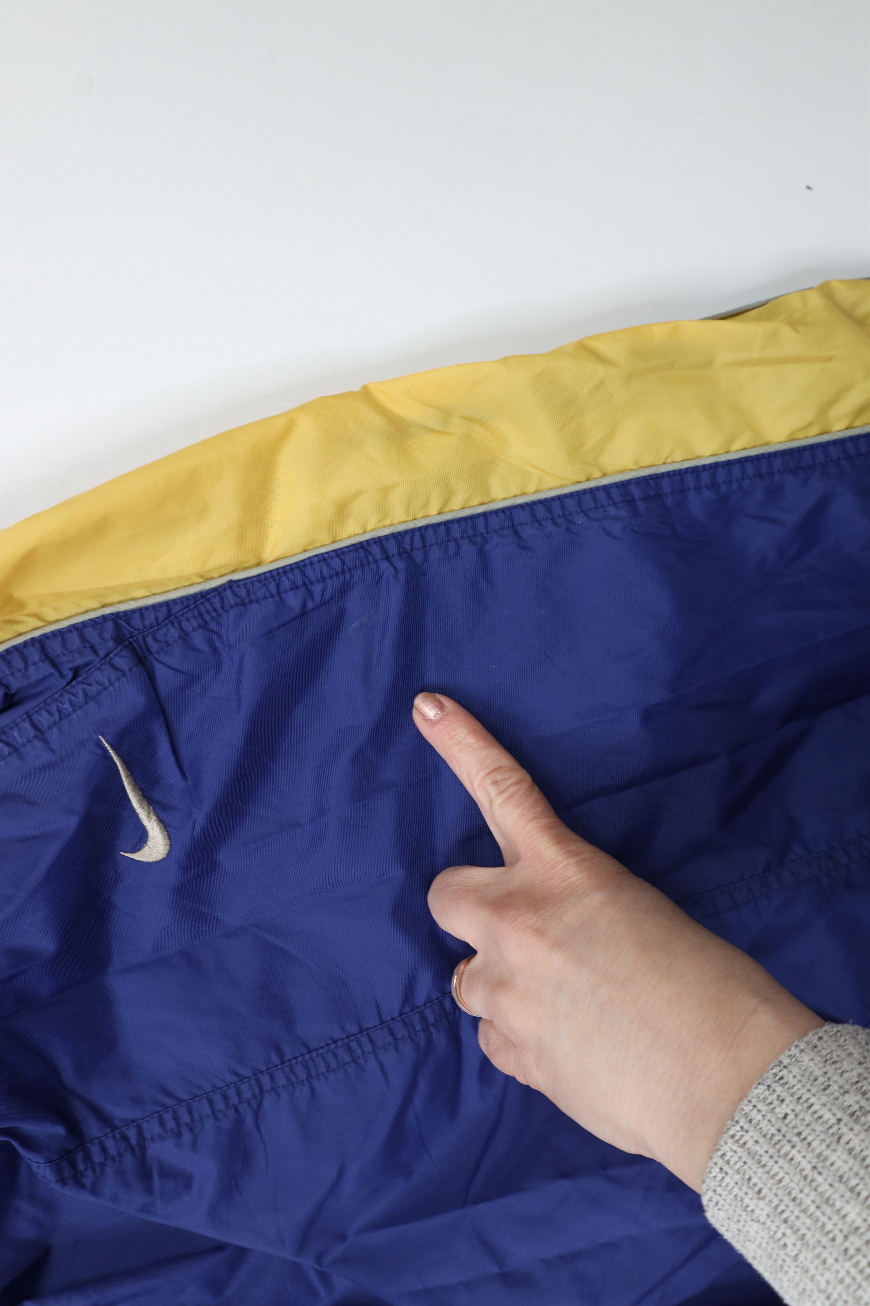 Nike × Vintage Vintage 90s Nike Swoosh Lined Wide Leg Windbreaker Pants Size US 40 / EU 56 - 8 Thumbnail