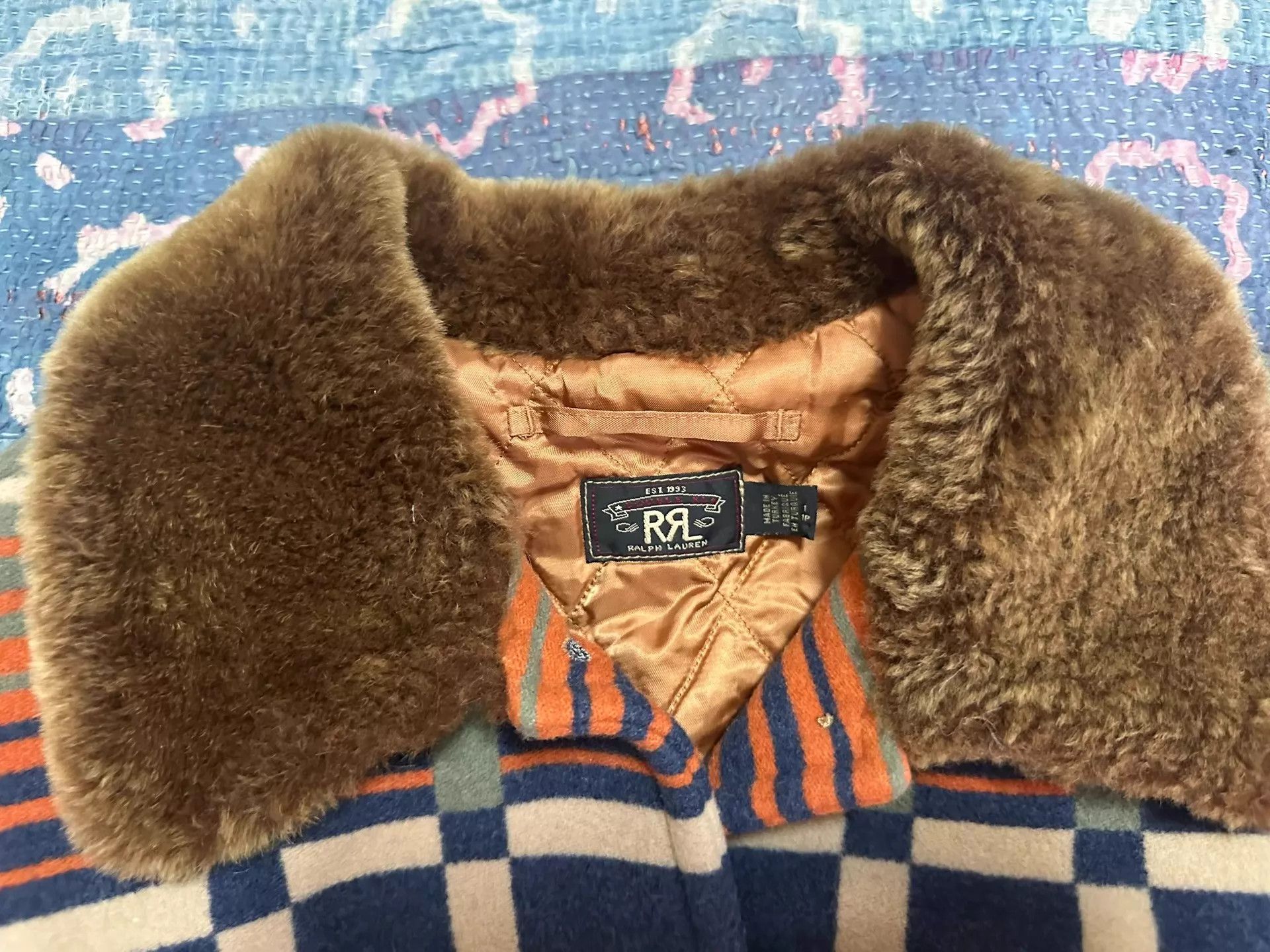 RRL Ralph Lauren RRL Women's Striped Fur Collar Jacket Size 1 Size S / US 4 / IT 40 - 5 Thumbnail