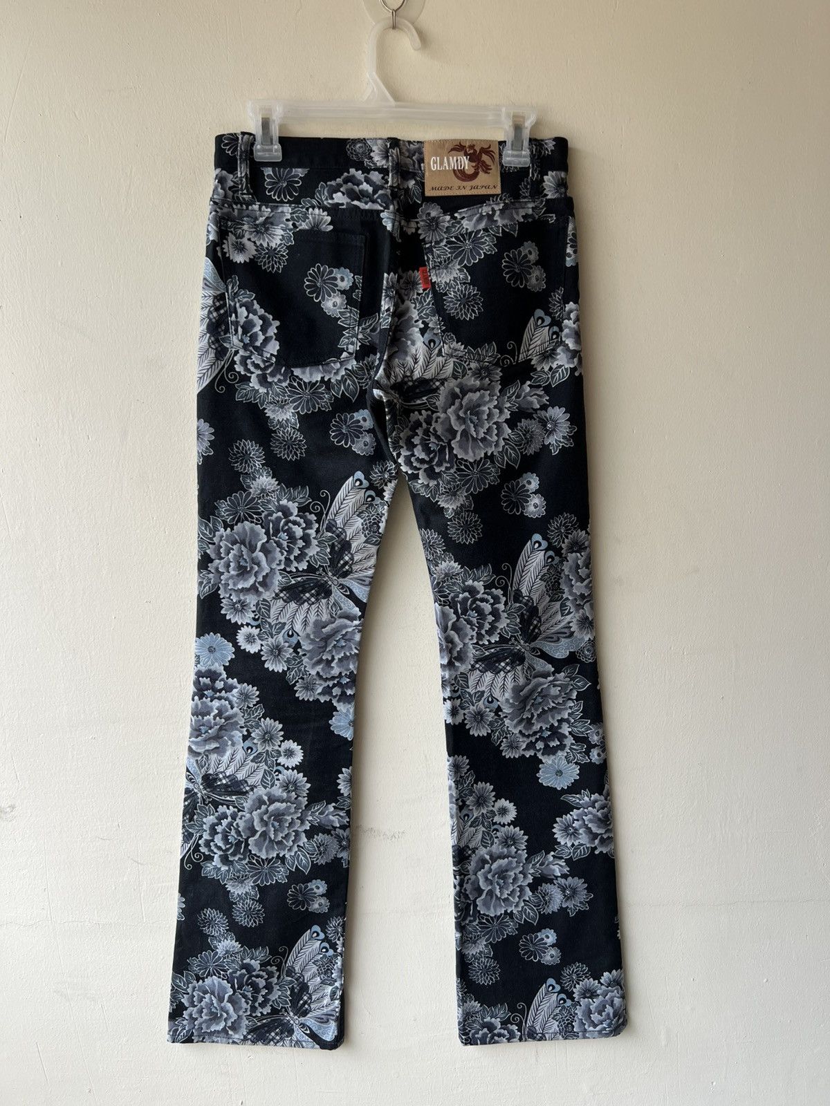 5351 POUR LES HOMMES Vintage GLAMDY Japan All Printed Bootcut Jeans Flare Size US 29 - 19 Thumbnail