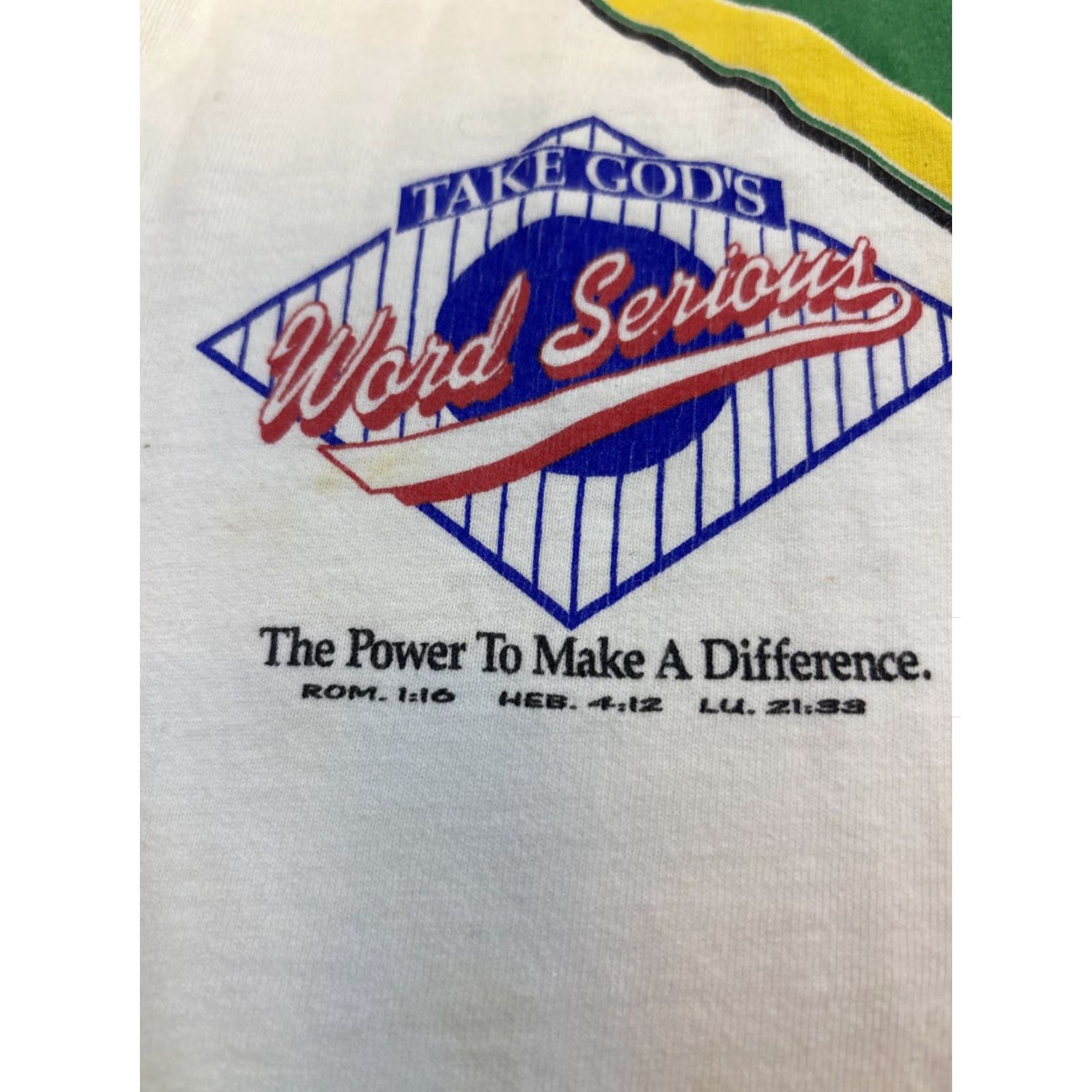 Vintage VINTAGE Living Epistles Sacrifice For Your Errors Baseball Jesus Shirt M Men White T-Shirt Size US M / EU 48-50 / 2 - 3 Thumbnail