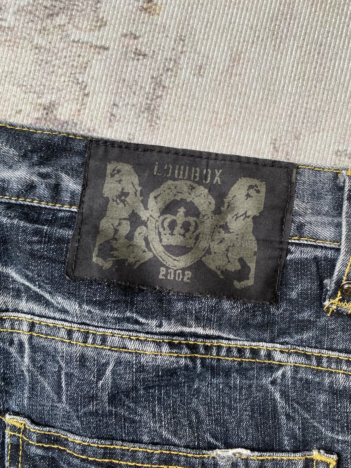 Japanese Brand Lowbox Premium Claws Mark Honey Comb Distressed Flare Denim Size US 32 / EU 48 - 20 Thumbnail