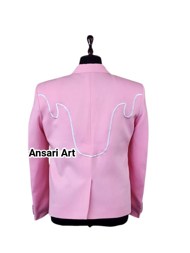 Other Men 2PC Customized Piping Embroidery cocktail prom outfit Size 44R - 5 Thumbnail
