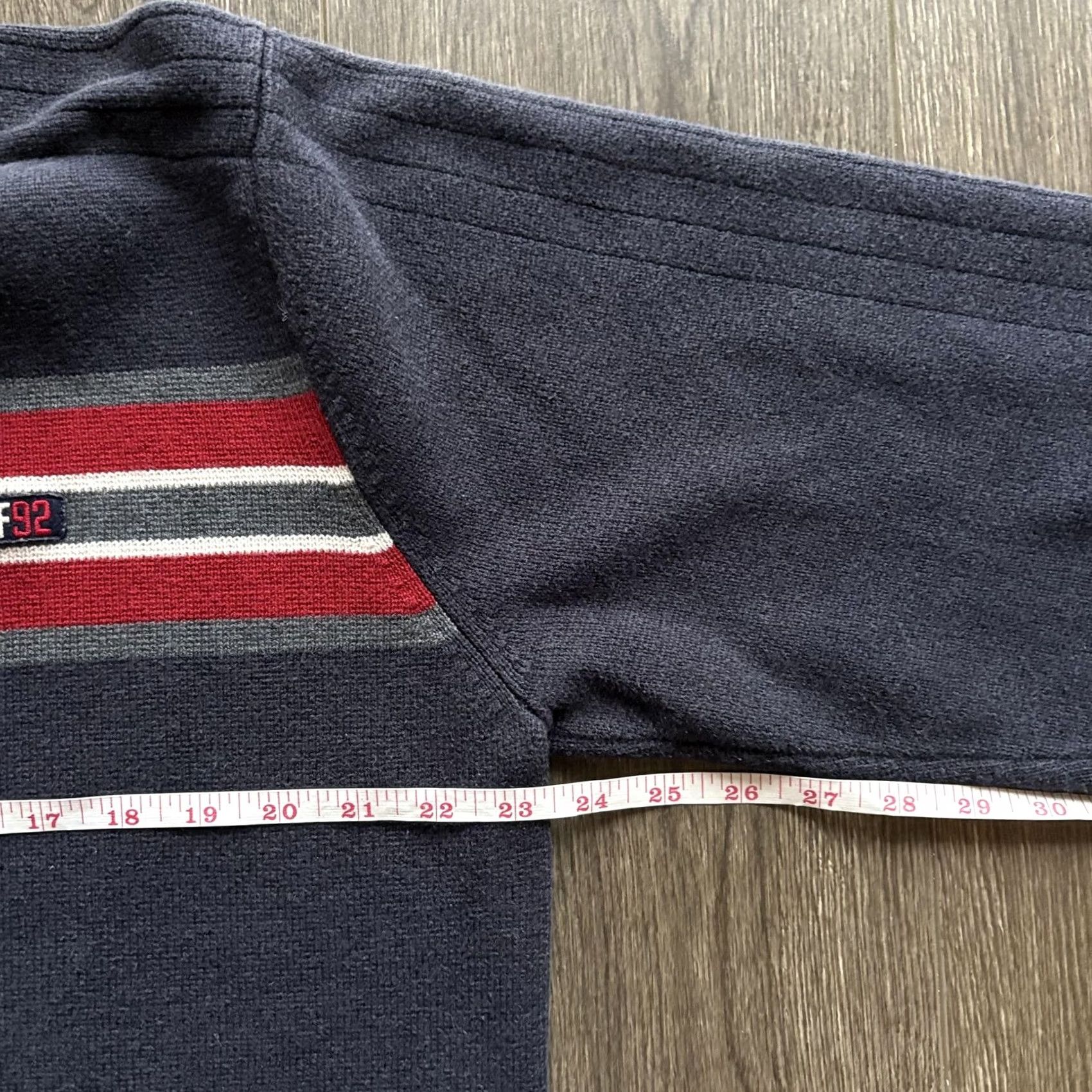 Abercrombie & Fitch VINTAGE Abercrombie & Fitch Sweater Mens XL Blue Stripe V-Neck Knit Pullover Size US XL / EU 56 / 4 - 7 Thumbnail