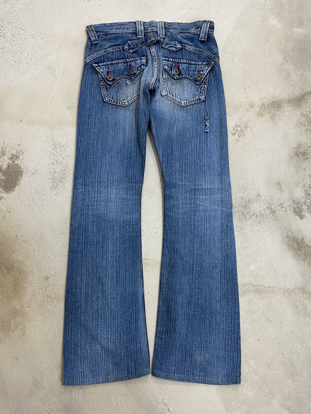 If Six Was Nine × Japanese Brand × Tornado Mart Vintage Edwin Engineer Distressed Light Wash Buckle Button Size US 30 / EU 46 - 10 Thumbnail