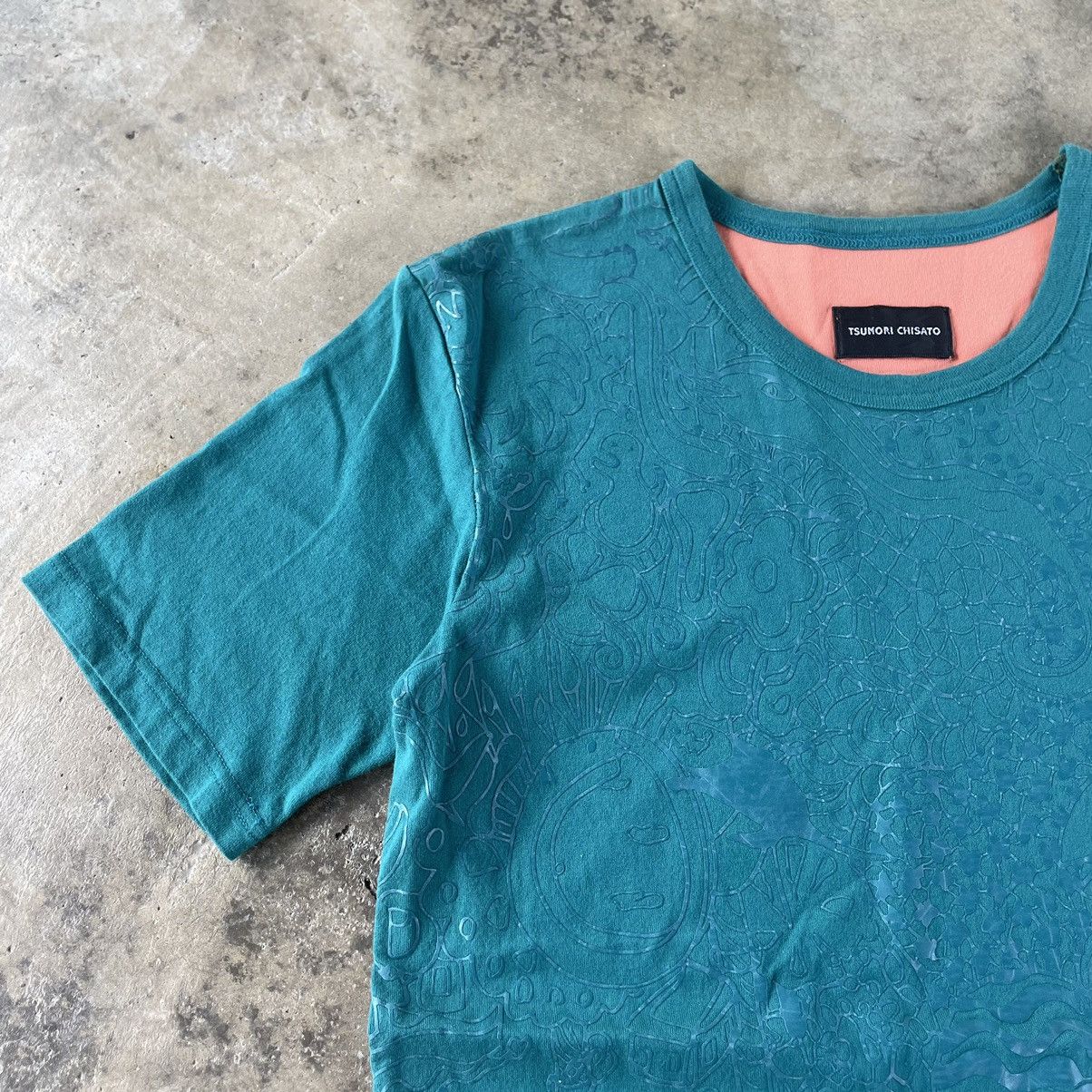 Designer × Japanese Brand × Tsumori Chisato 🔥🔥🇯🇵Tsumori Chisato Two Tone Motive Flower Sukajan Tee Size US M / EU 48-50 / 2 - 6 Thumbnail