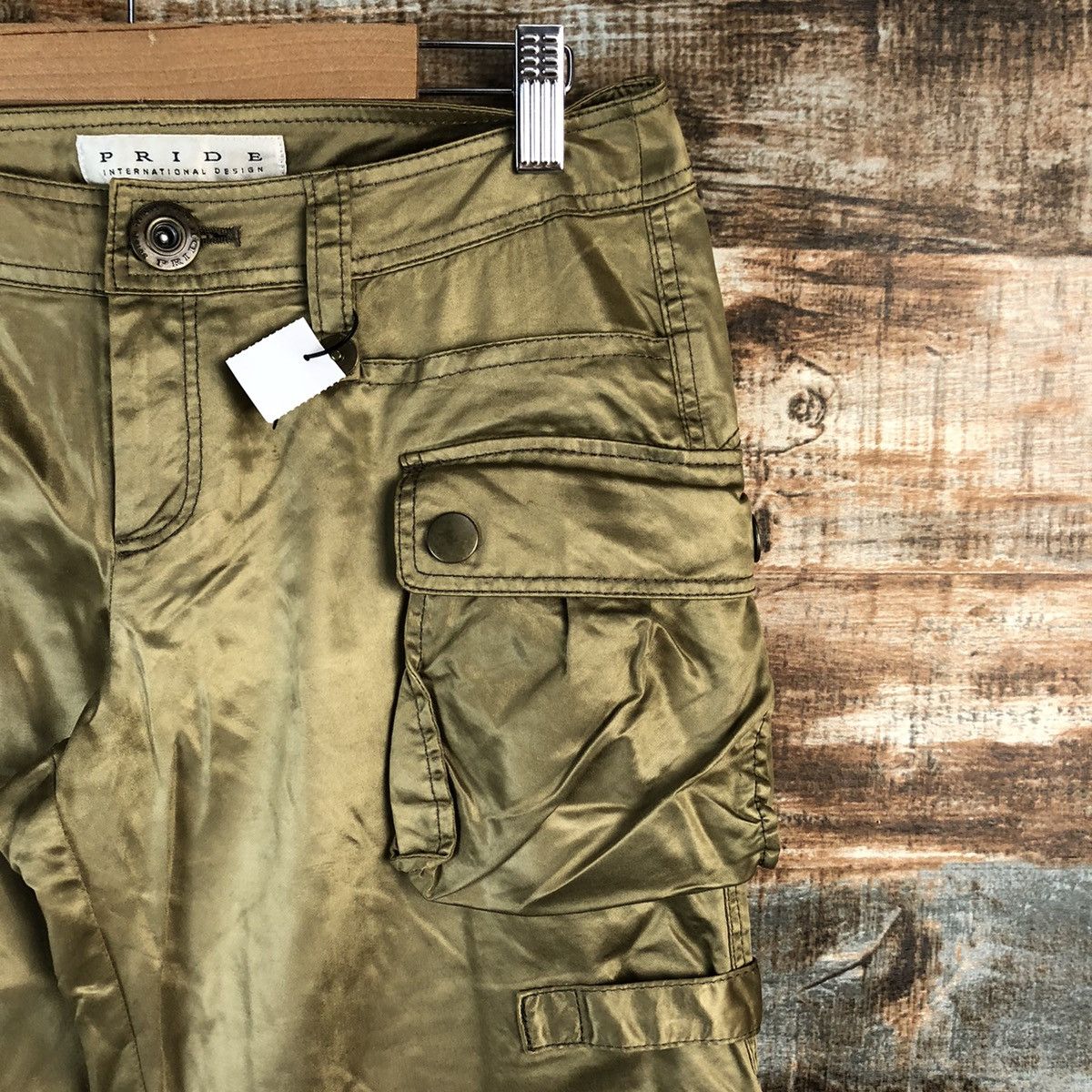 Japanese Brand Pride Brown Cargo utility Multipocket Pants #A2532 Size 27" / US 4 / IT 40 - 8 Thumbnail