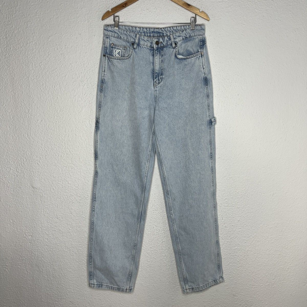 JNCO Karl Kani Jeans Denim Baggy Pants Trousers Blue Logo Size US 33 - 2 Thumbnail