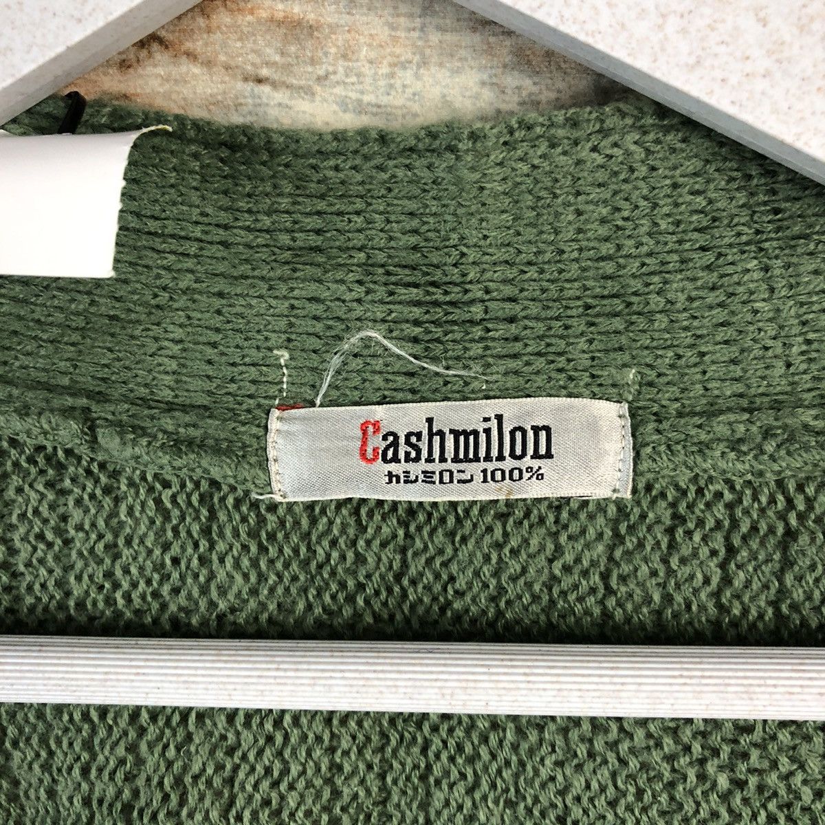 Japanese Brand DL Cashmilon Green Cardigan Knitwear #C484 Size XL / US 12-14 / IT 48-50 - 7 Thumbnail
