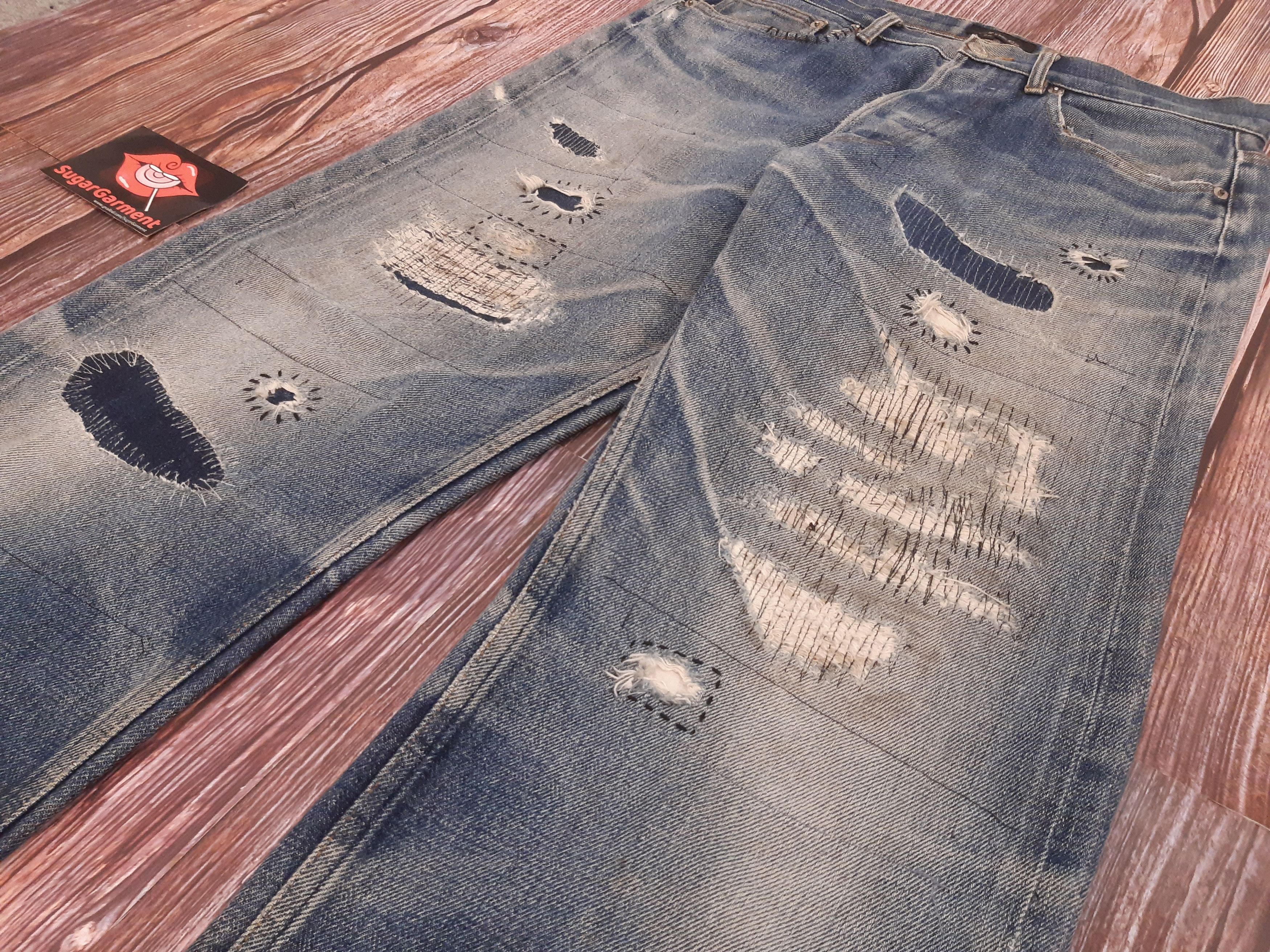 A.P.C. APC Jeans Patchworks Vintage Distressed Size US 31 - 5 Thumbnail