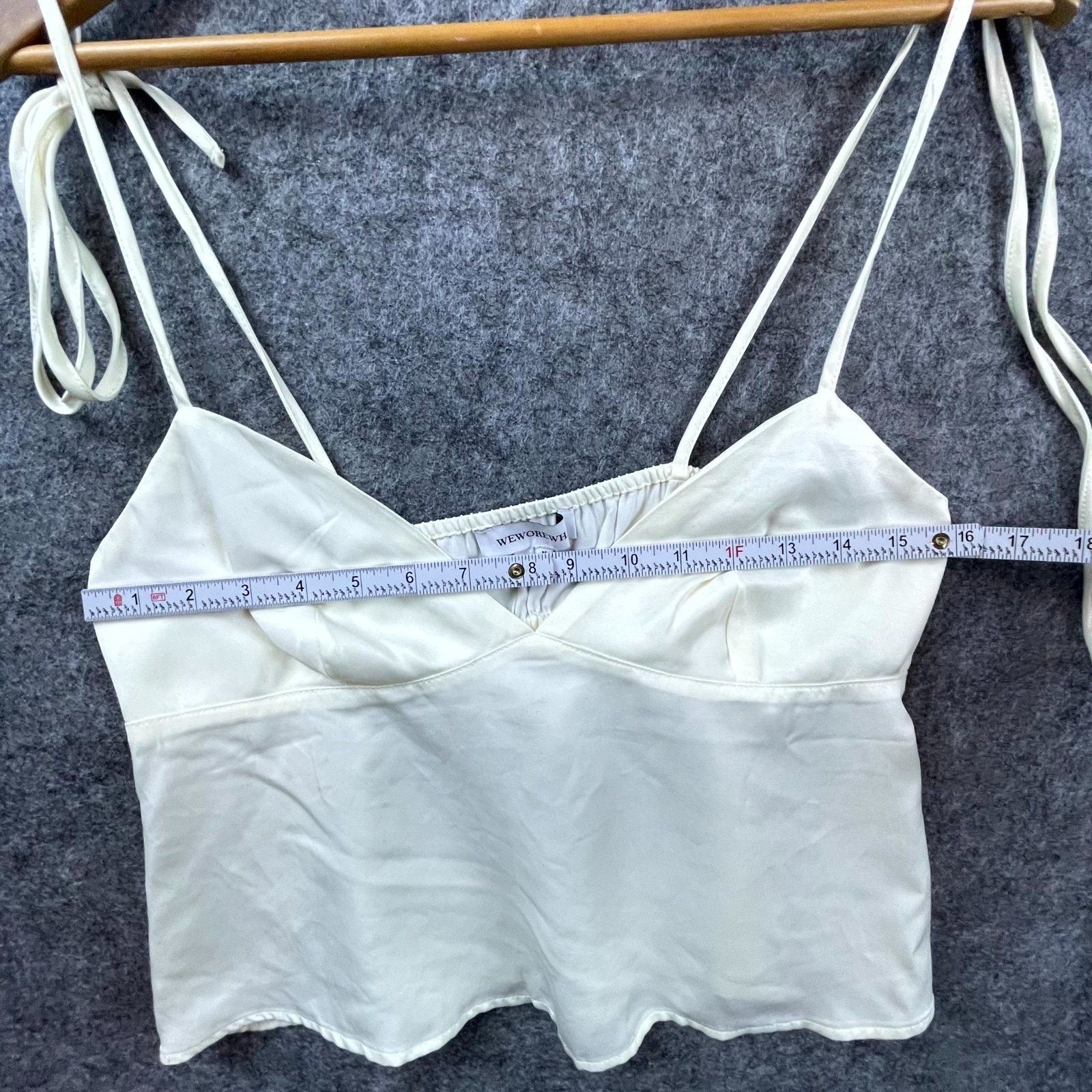 WeWoreWhat Weworewhat Cropped Camisole Top Womens M Off White Strappy Size M / US 6-8 / IT 42-44 - 4 Thumbnail