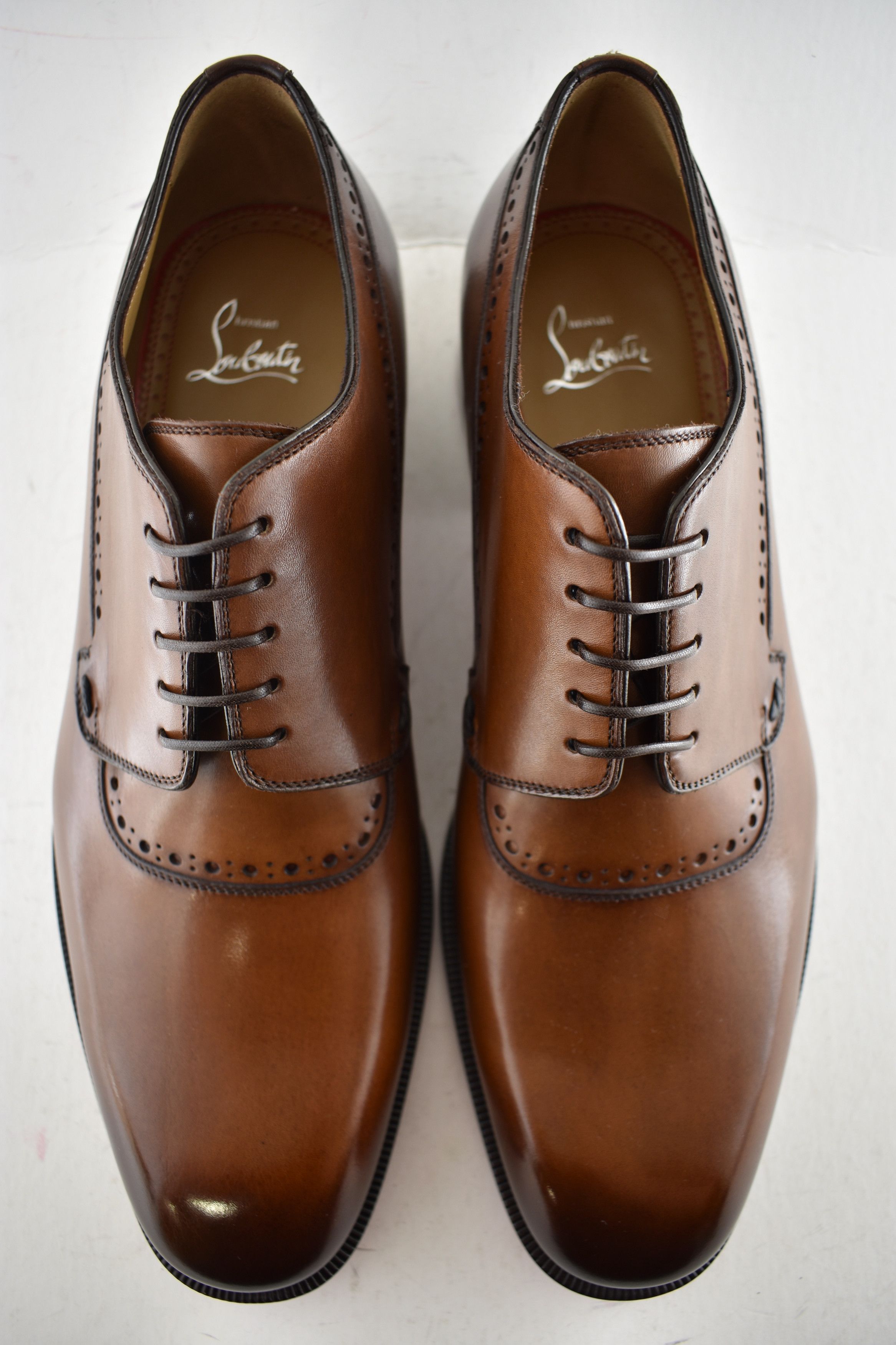 Christian Louboutin Sartoby Flat Brown Leather Dress Oxford Derby Loafer 45 12 Size US 12 / EU 45 - 11 Thumbnail