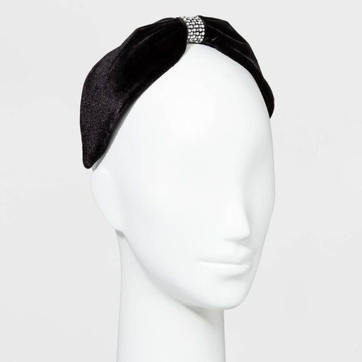 Other Black Velvet Headband With Pearl & Rhinestone Accent Size ONE SIZE - 1 Thumbnail