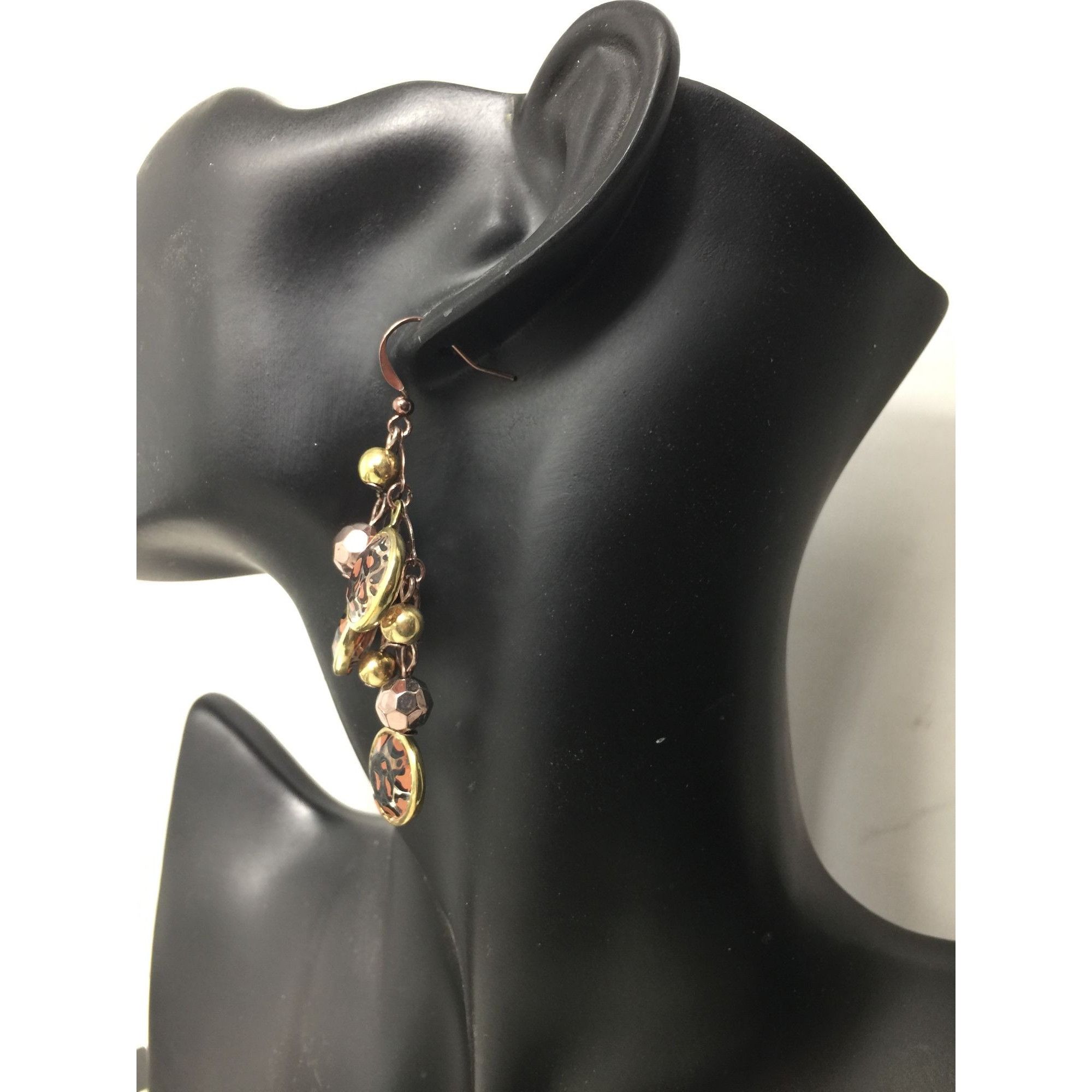 Other Women's Cheetah Print Gold Tone Dangle Earrings Size ONE SIZE - 5 Thumbnail