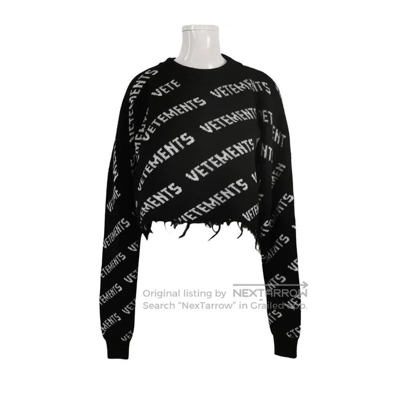 Vetements Wool letter logo round-neck sweater size L