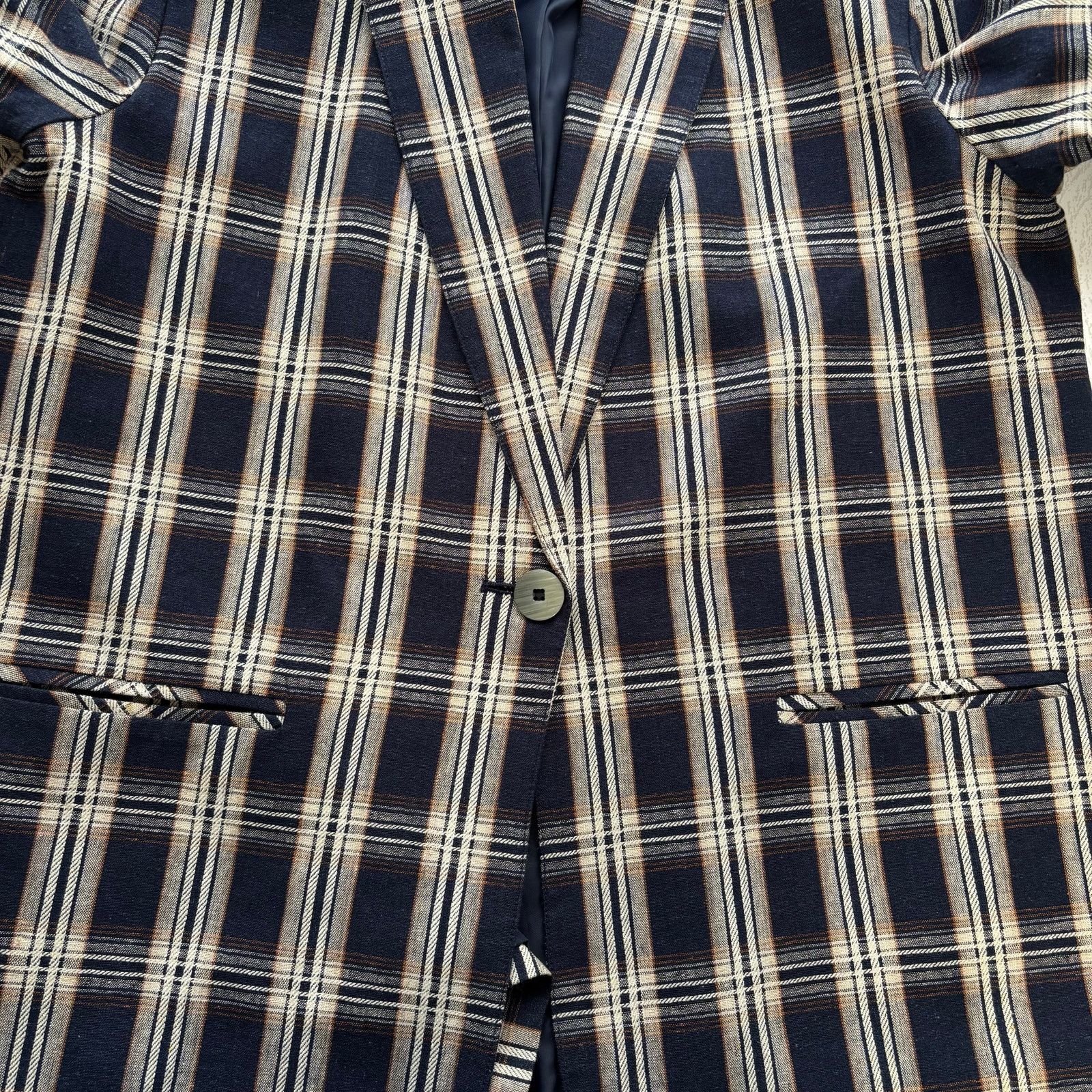 Other Vintage Requirements Plaid Linen Blend Jacket Size 16 Size XXL / US 16-18 / IT 52-54 - 9 Thumbnail