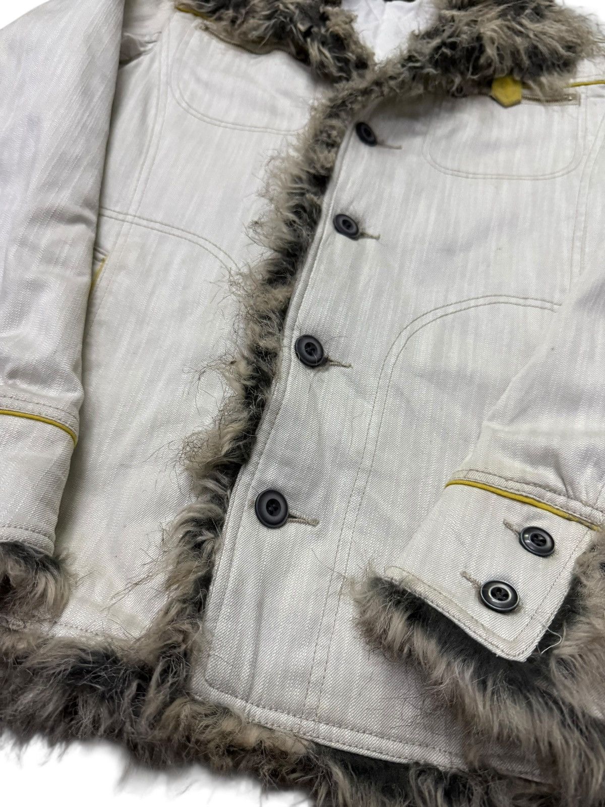 Japanese Brand Hideaways Nicole Fur Trimmed Rock Star Denim Jacket Size US S / EU 44-46 / 1 - 7 Thumbnail