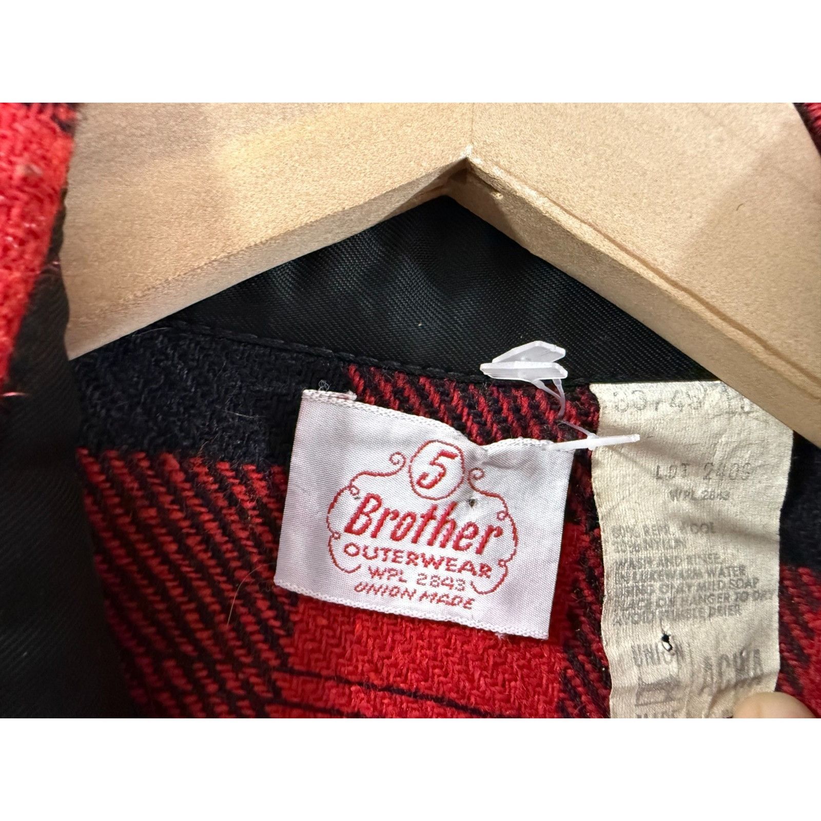 Other 5 Five Brother wool blend Plaid Flannel Shirt red black Unio Size US M / EU 48-50 / 2 - 2 Thumbnail