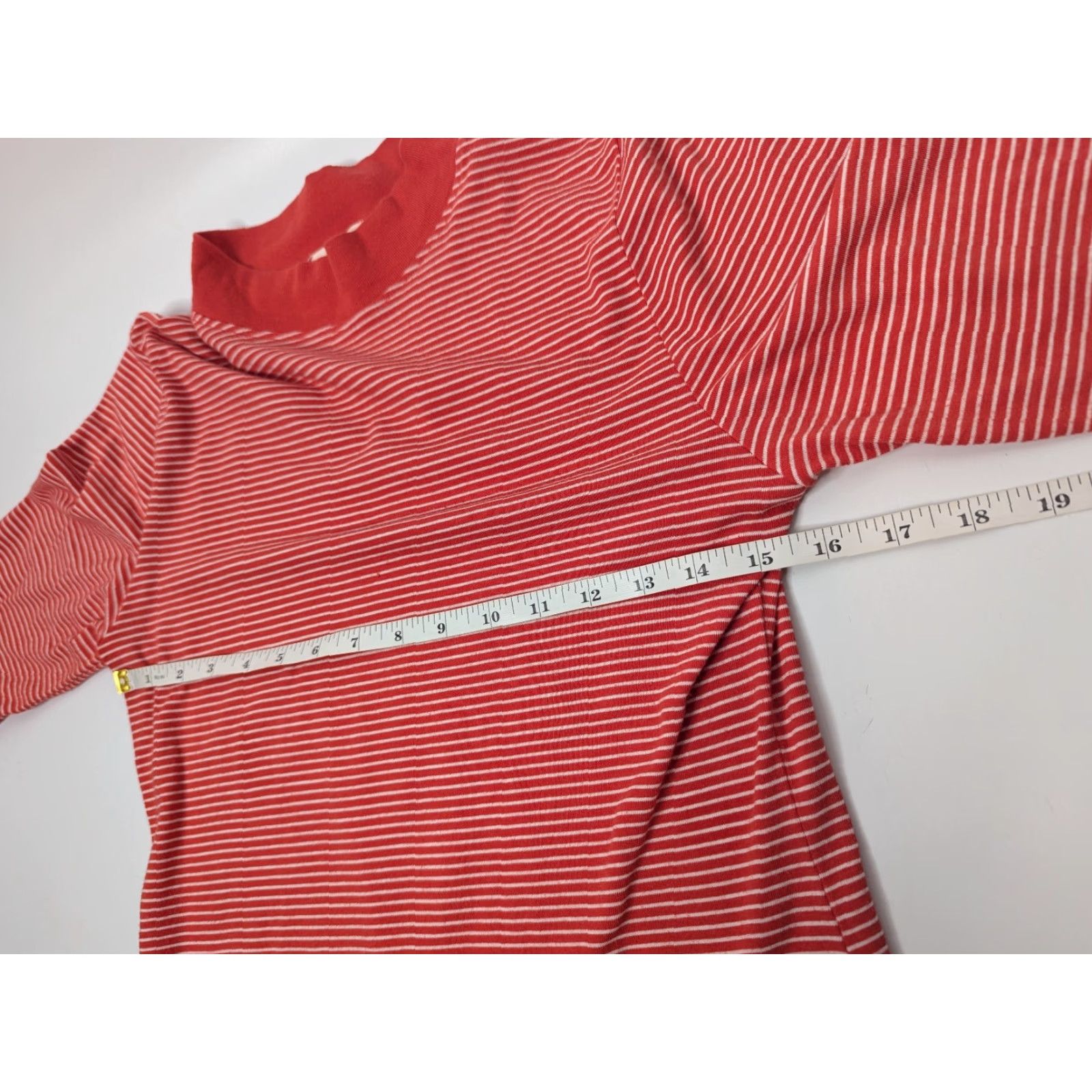 Anthropologie VINTAGE Anthropologie T.La Red and White Striped Mockneck Tee Size Medium Size M / US 6-8 / IT 42-44 - 5 Thumbnail